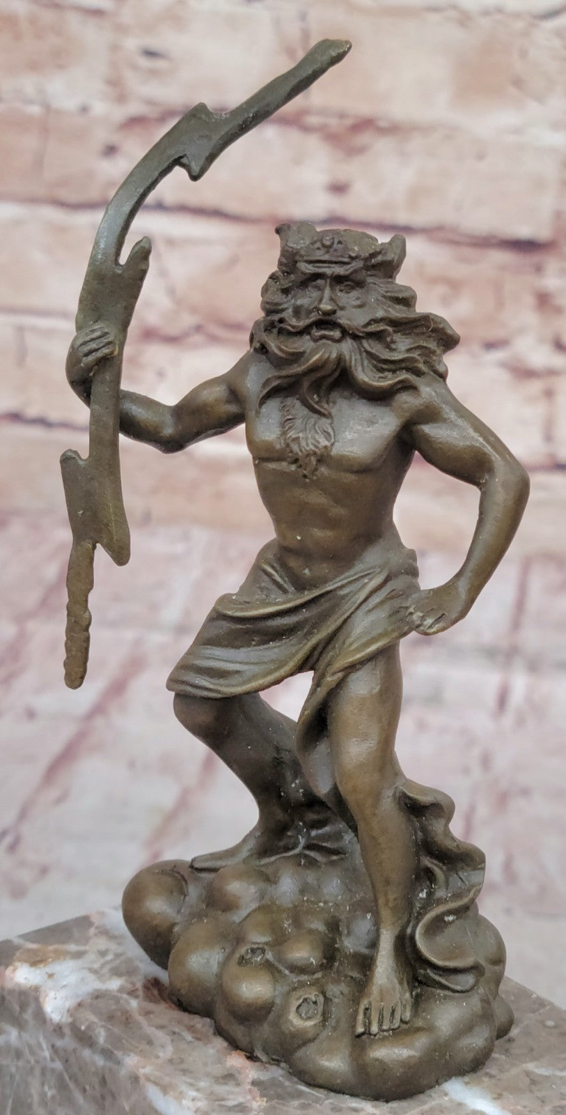 Handcrafted bronze sculpture SALE Art Zeus Or ~Original ~Poseidon Signed Sale