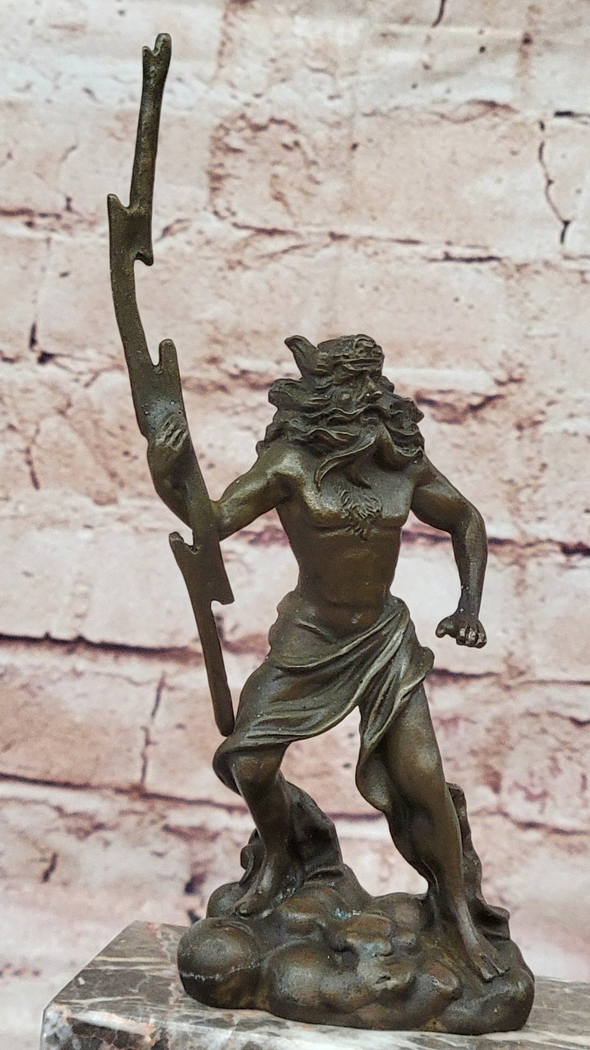 Handcrafted bronze sculpture SALE Art Zeus Or ~Original ~Poseidon Signed Sale