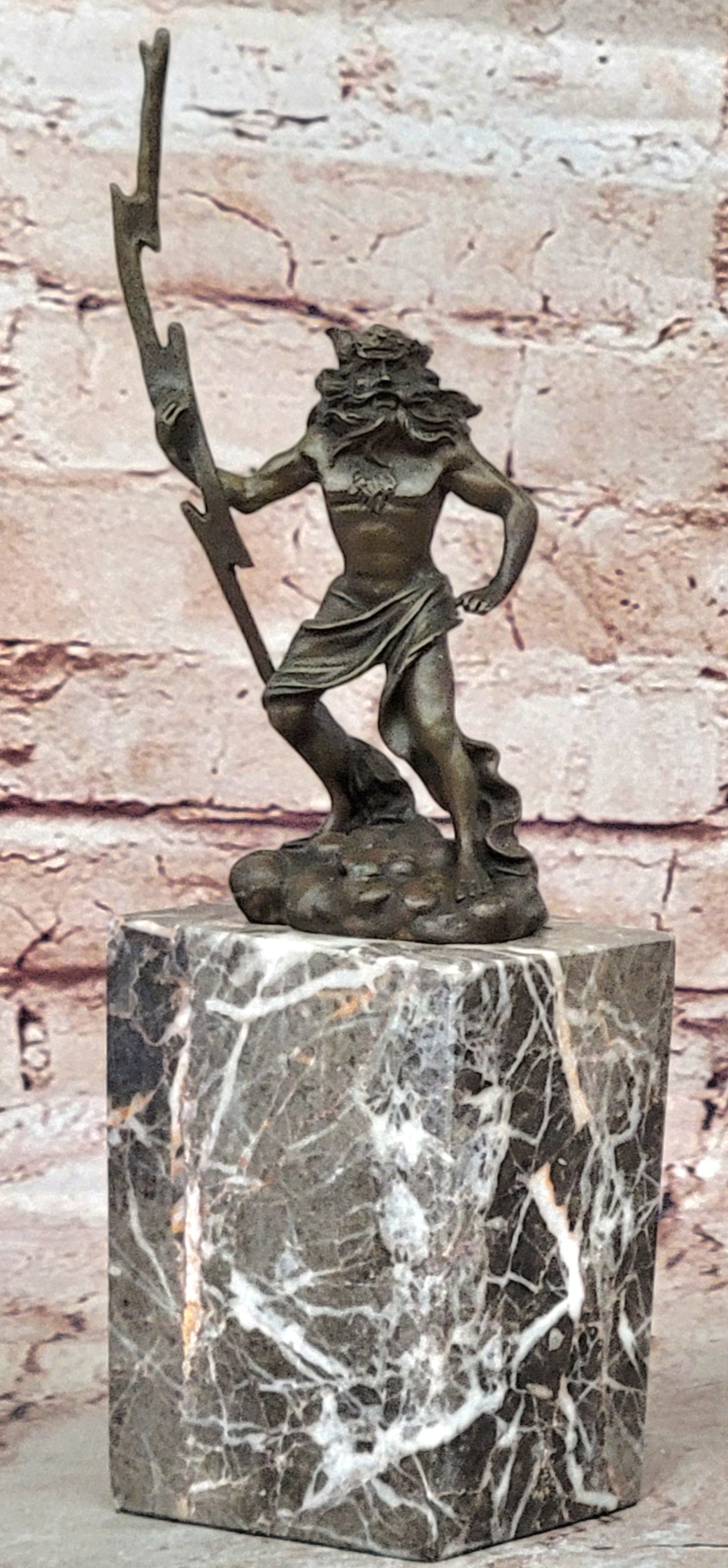 Handcrafted bronze sculpture SALE Art Zeus Or ~Original ~Poseidon Signed Sale