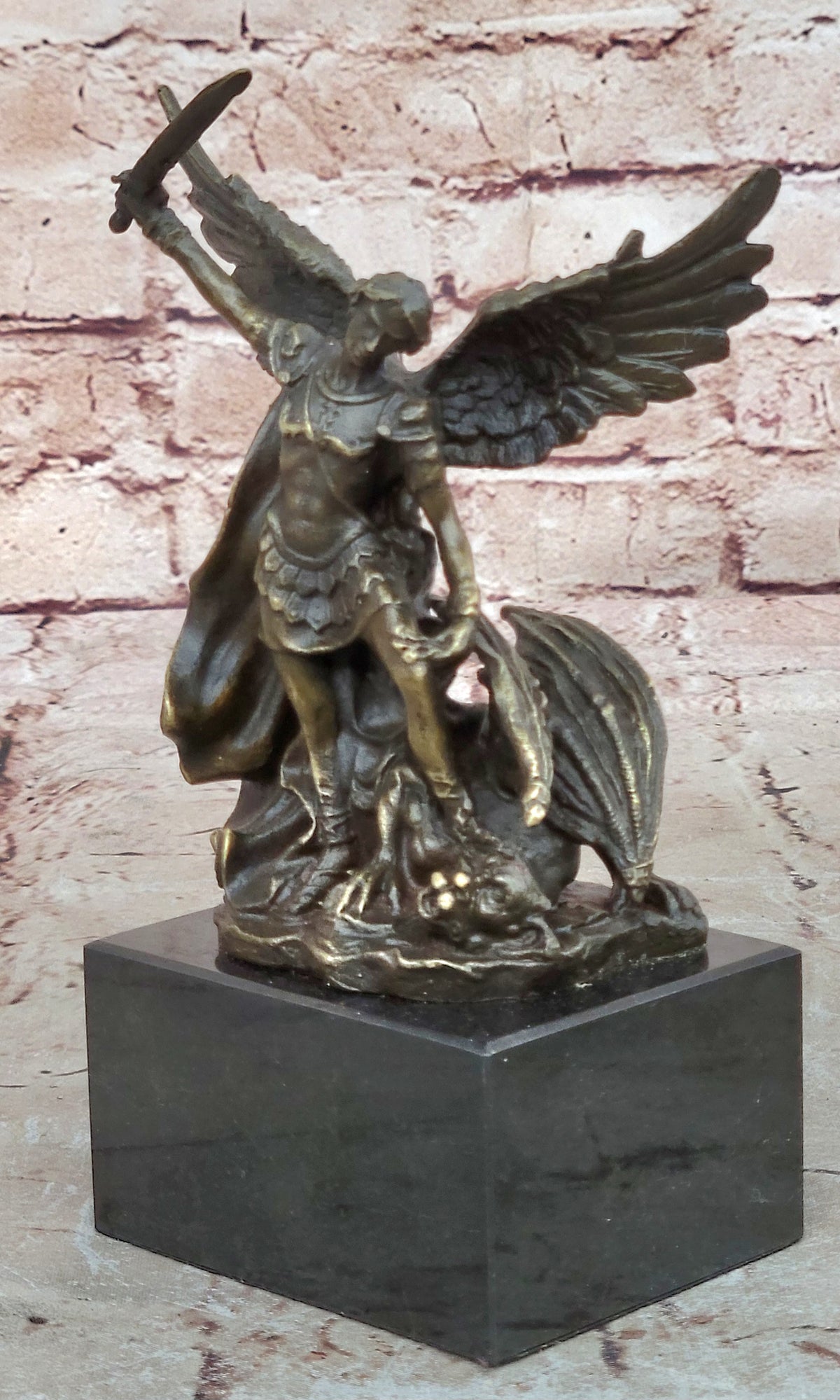 Handcrafted bronze sculpture SALE Saint Church Religious  Signed Moreau Figurine