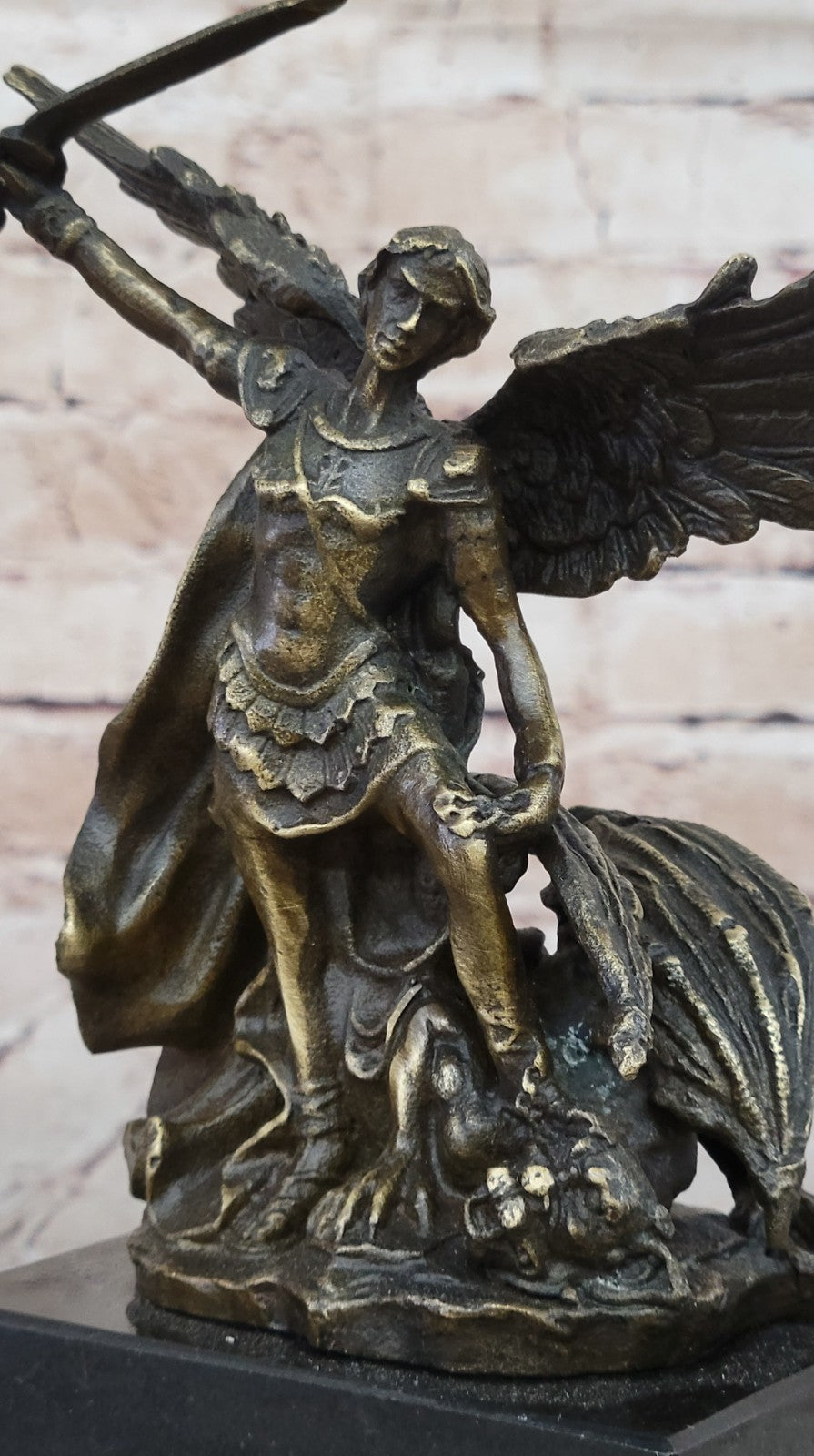 Handcrafted bronze sculpture SALE Saint Church Religious  Signed Moreau Figurine