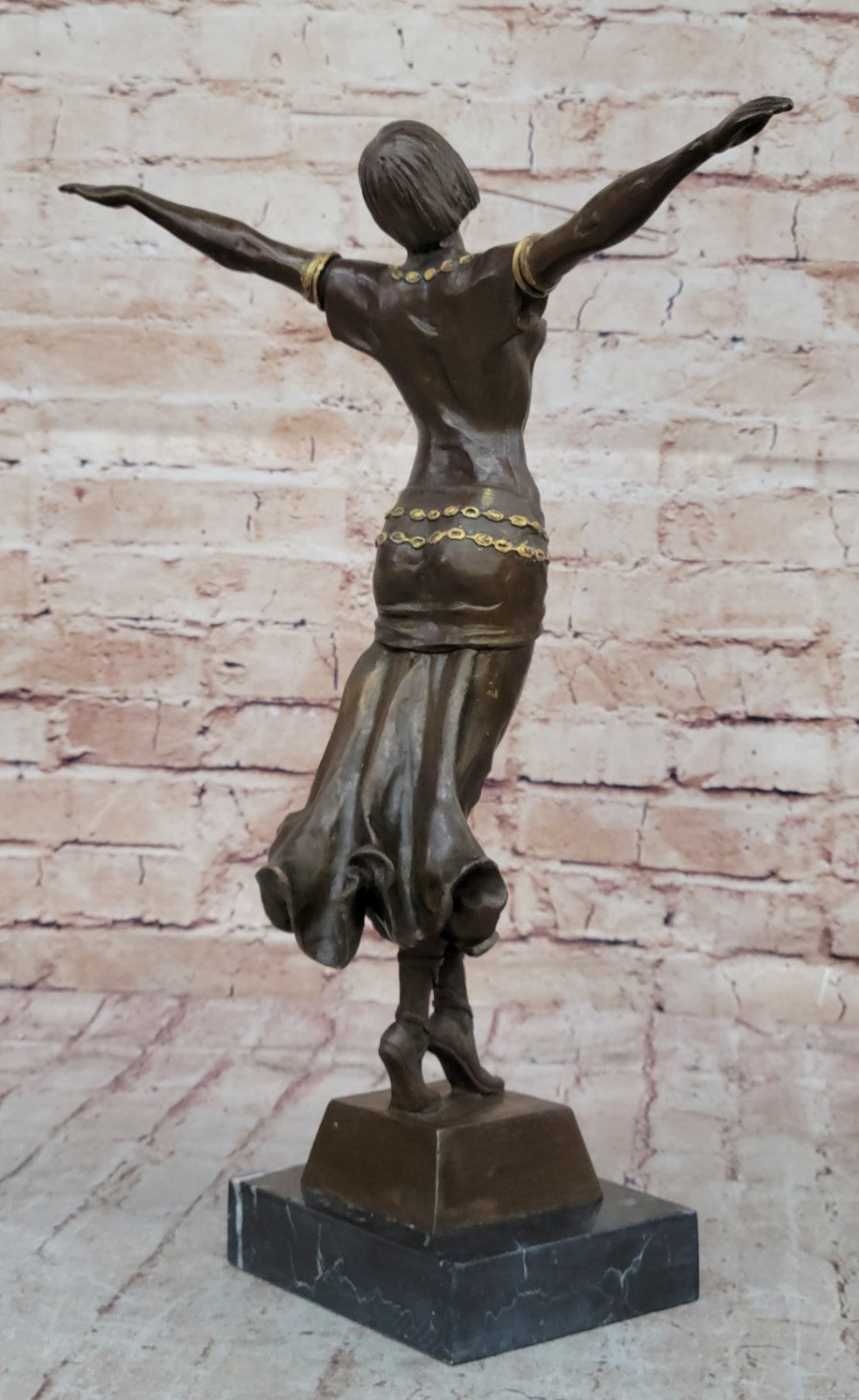 Hand Made Real Bronze Victorian Proper Lady Sculpture Statue Figurine Statue