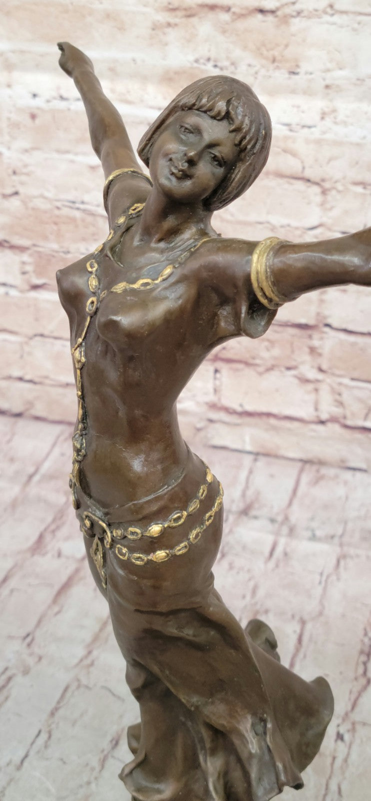 Hand Made Real Bronze Victorian Proper Lady Sculpture Statue Figurine Statue