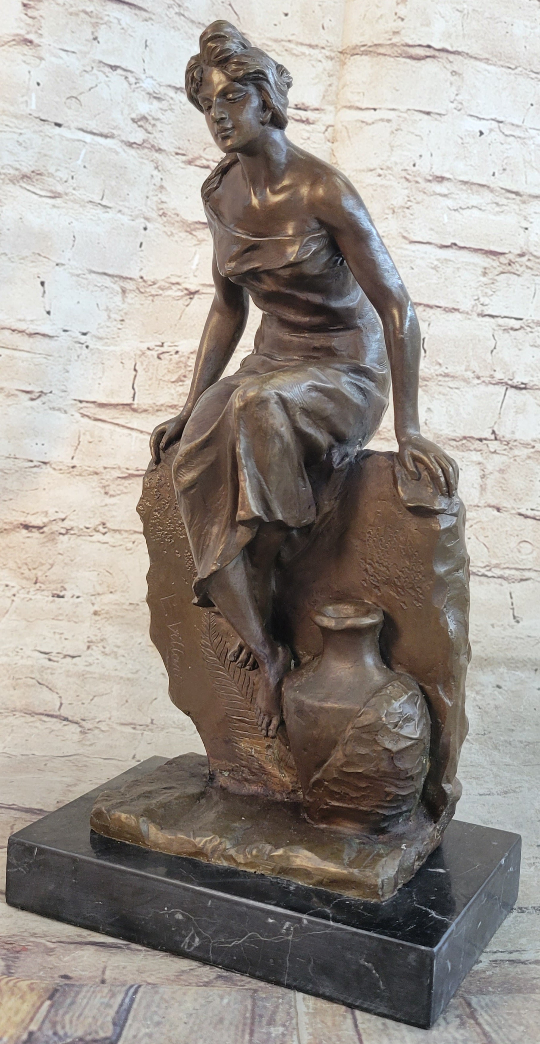 Villanis Emmanuel Sexy Bronze Sculpture Handcrafted Figurine Statue By Maiden
