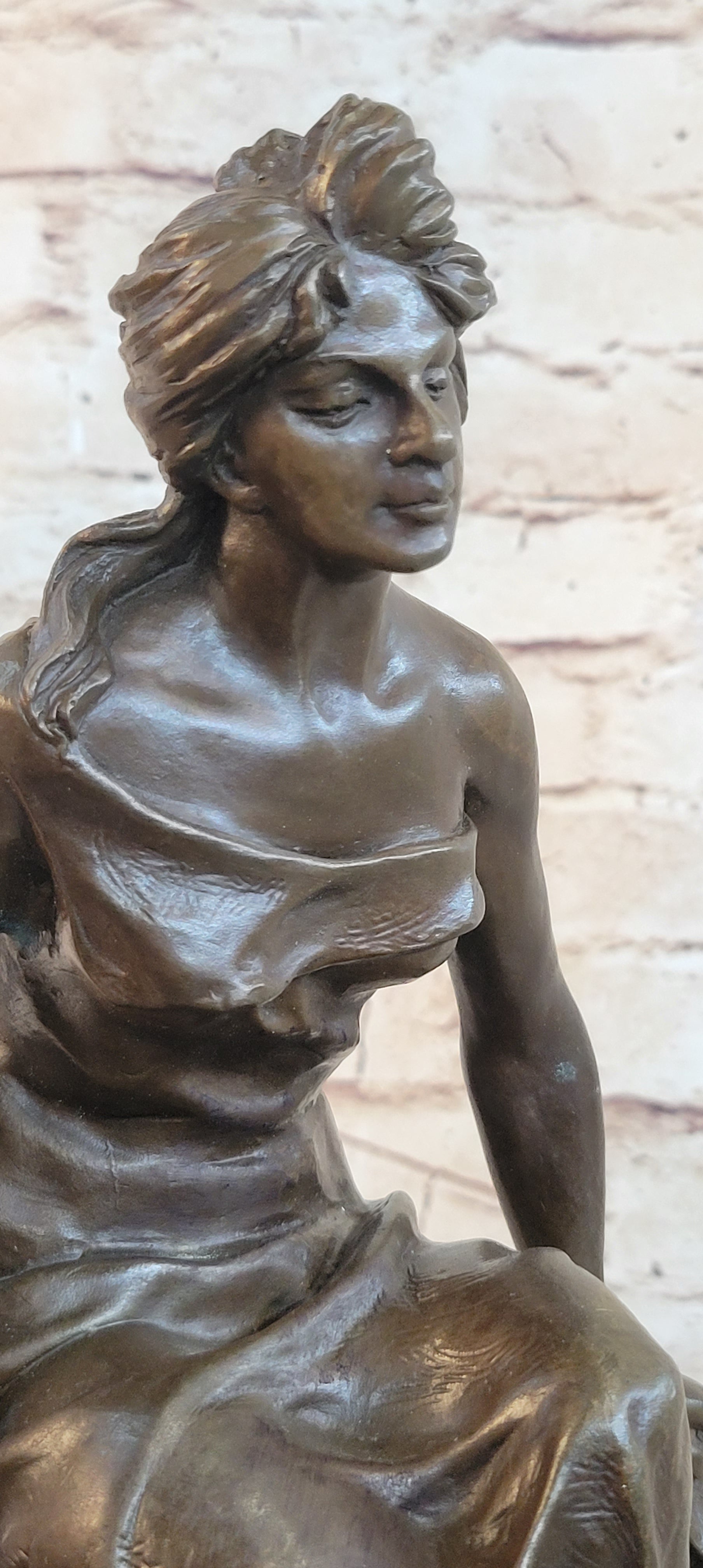 Villanis Emmanuel Sexy Bronze Sculpture Handcrafted Figurine Statue By Maiden