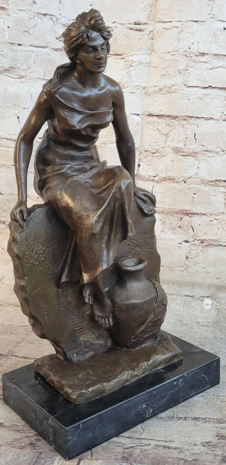 Villanis Emmanuel Sexy Bronze Sculpture Handcrafted Figurine Statue By Maiden