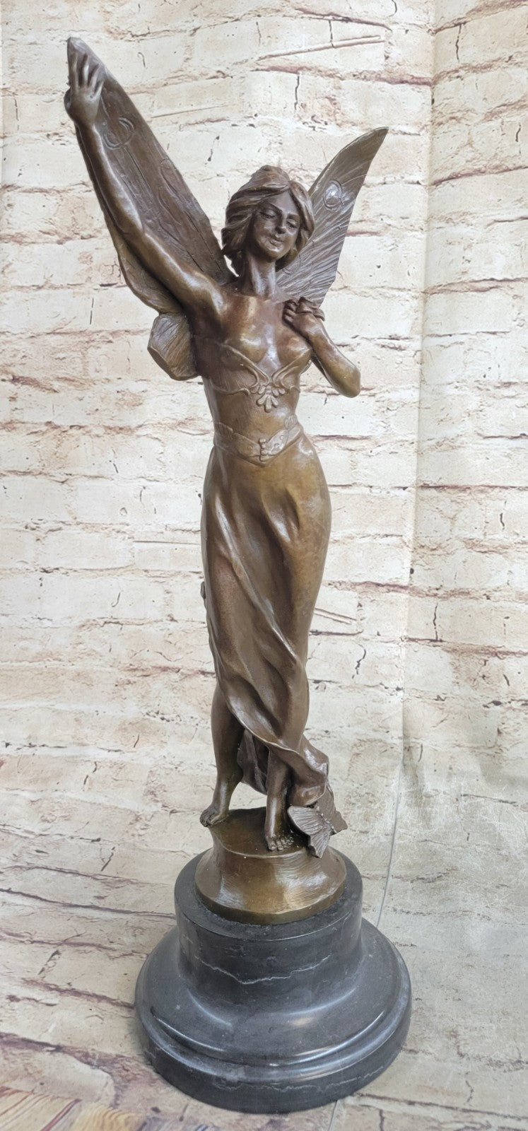 Handcrafted bronze sculpture SALE Angel Butterfly Fairy Reproduction Deco Art