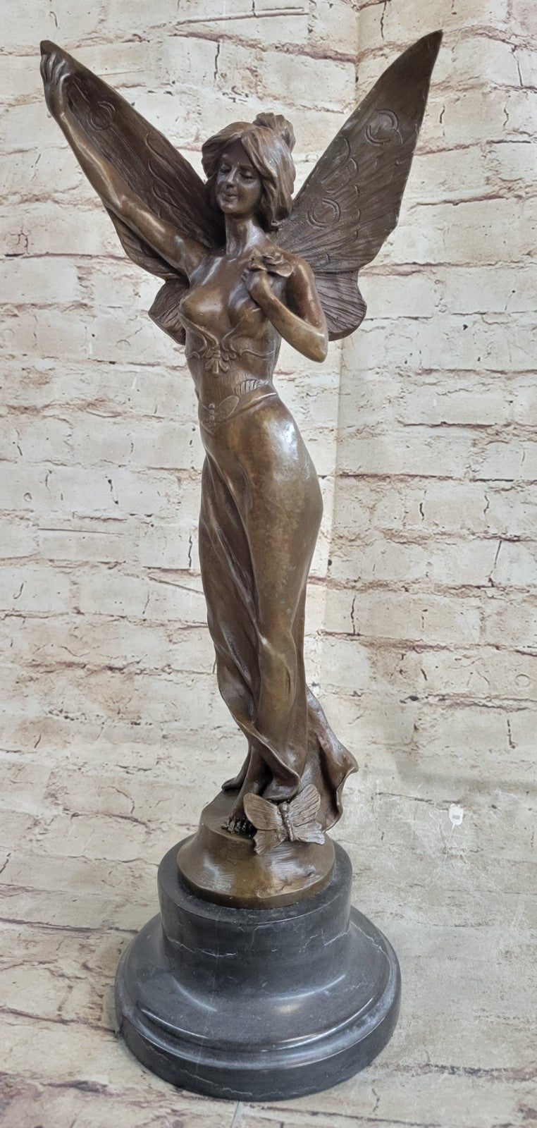 Handcrafted bronze sculpture SALE Angel Butterfly Fairy Reproduction Deco Art