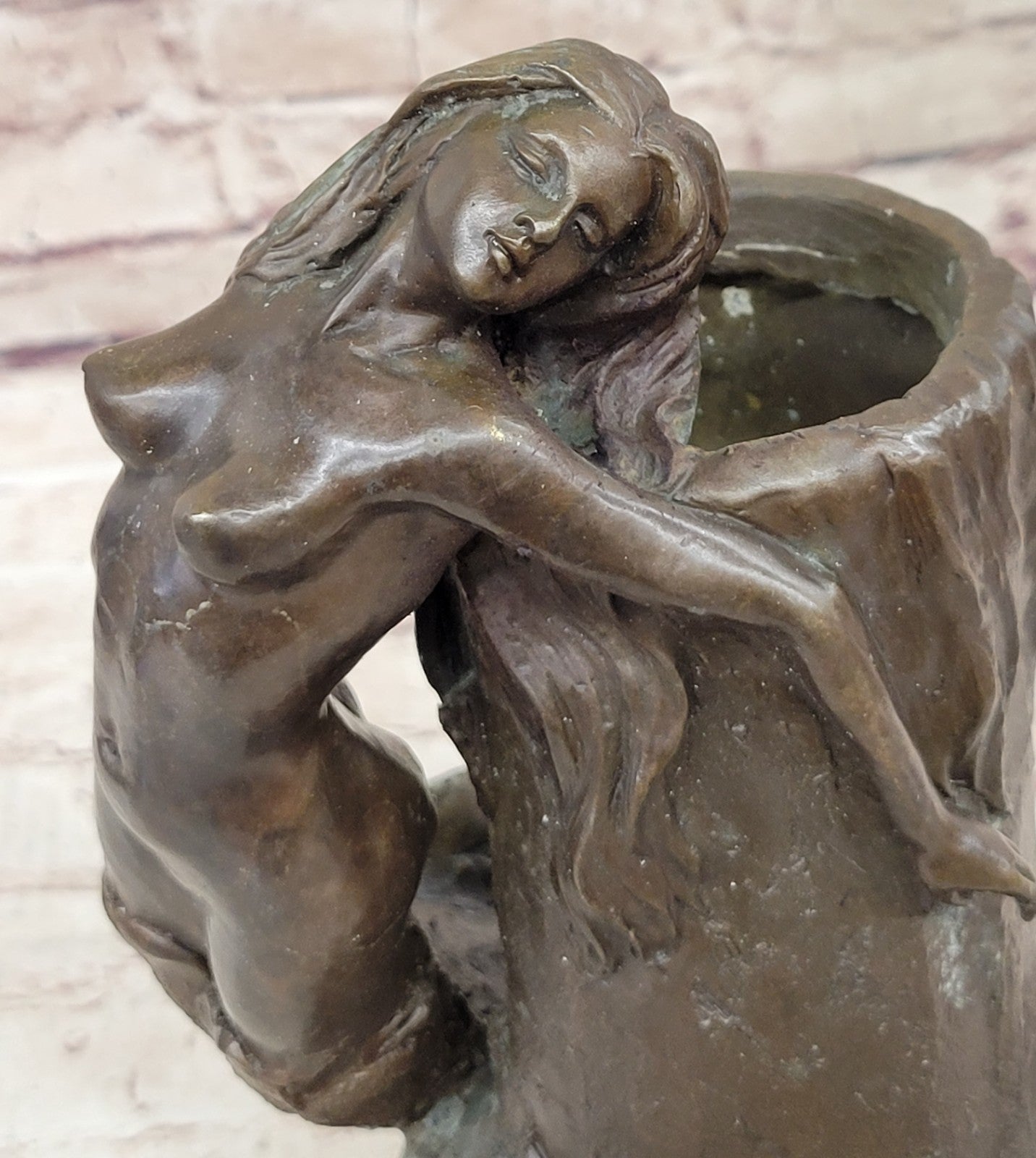 Mermaid Pure Lady Home Collectibles Bronze Sculpture Statue Figurine Figure Sale