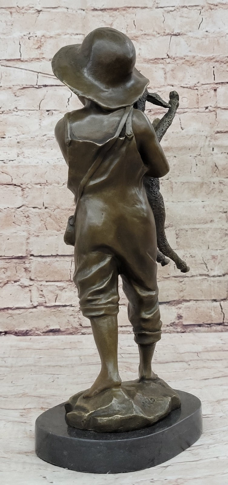 HEAVY BRONZE SHEPHERD BOY SHEEP AND LAMB STATUE SCULPTURE LOST WAX METHOD FIGURINE