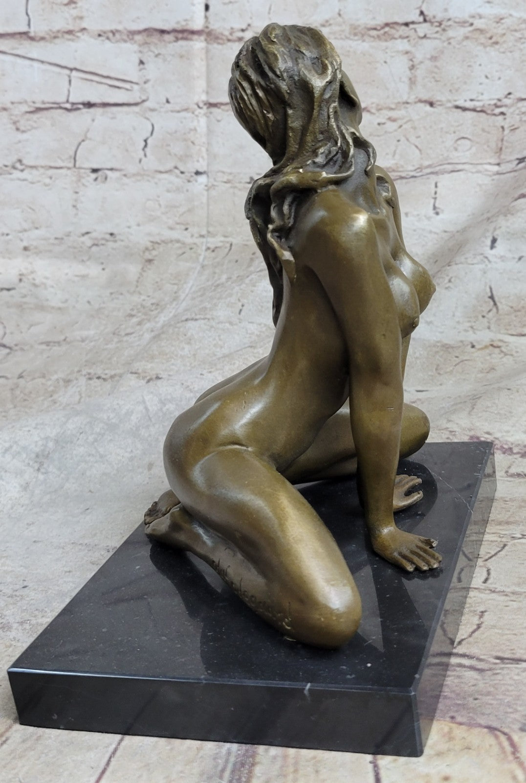 Erotic Art / Vienna Bronze Statue - Striptease - signed by Artist Naked Nude Decor