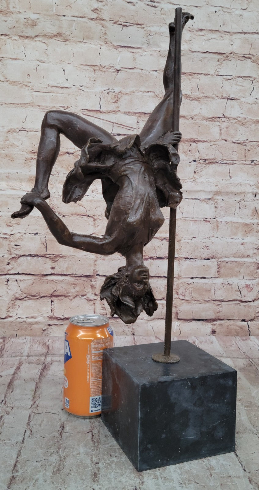 Signed VITALEH ACROBAT METAL SCULPTURE Bronze CIRCUS Perform Balancee