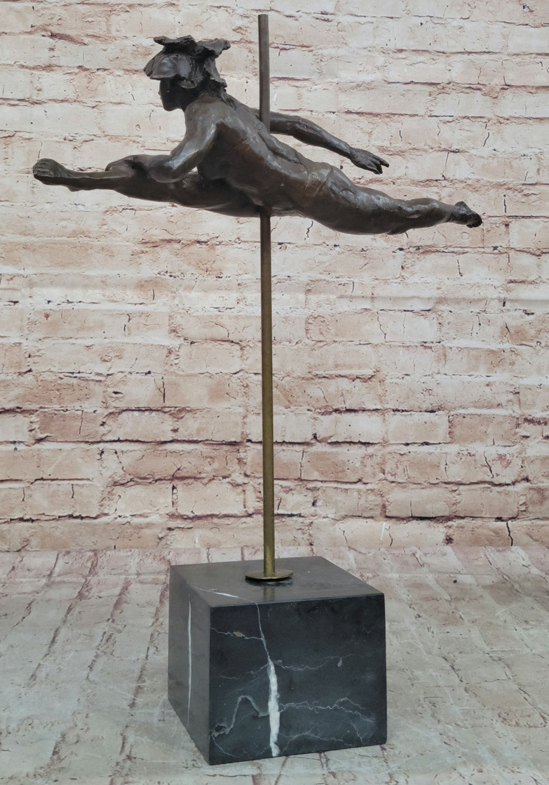 Olympic Gymnast Rhythmic Girl Attractive Figure Handcrafted Bronze Sculpture