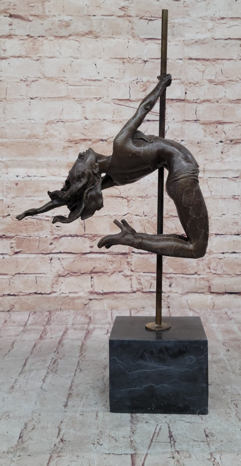 Olympic Sexy Girl Comaneci Nadia Vitaleh Aldo Handcrafted Bronze Sculpture Art T