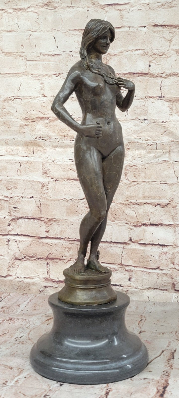 Original Bronze Statue of Woman by Aldo Vitaleh Handcrafted Home Office Decor
