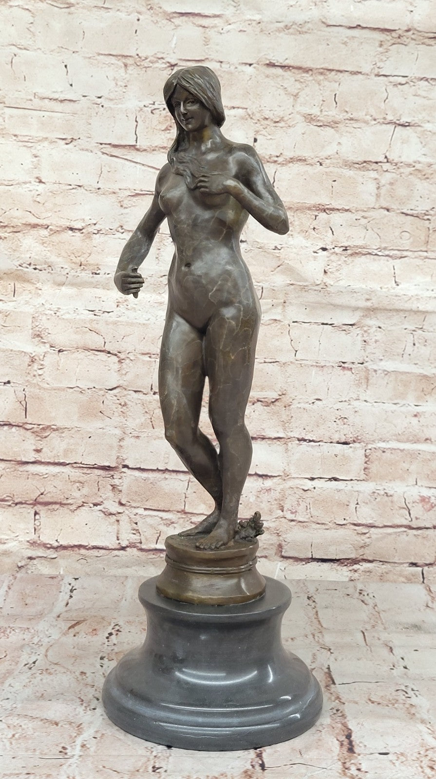 Original Bronze Statue of Woman by Aldo Vitaleh Handcrafted Home Office Decor