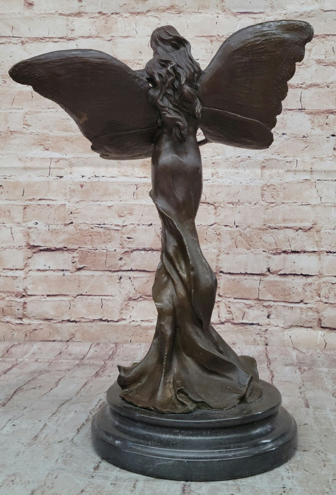 Handcrafted bronze sculpture SALE Art Sexy Erotic Angel Butterfly Nouveau Nude