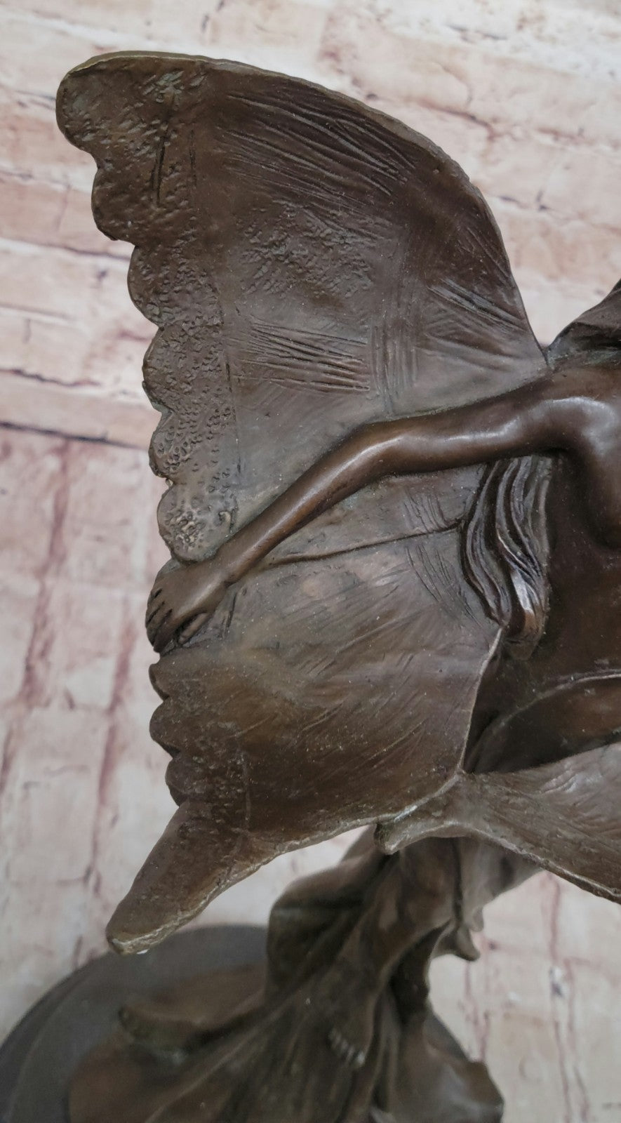 Handcrafted bronze sculpture SALE Art Sexy Erotic Angel Butterfly Nouveau Nude