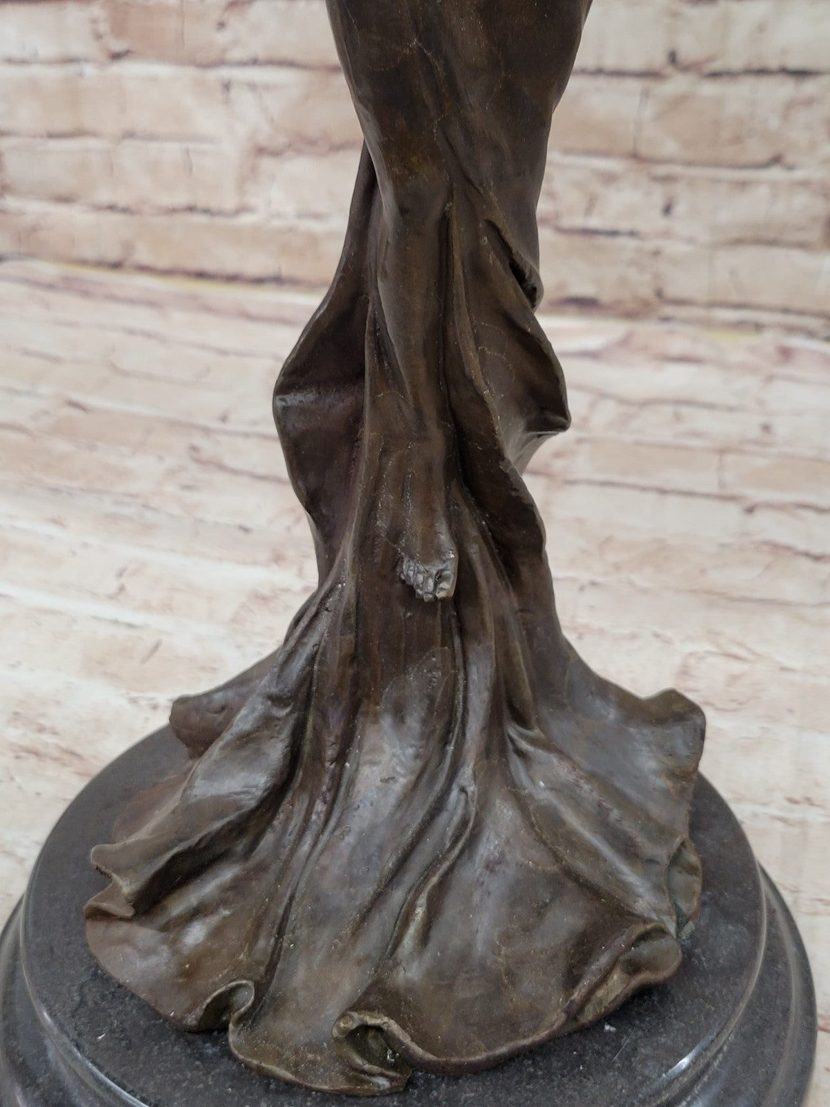 Bronze Sculpture by Francis Renaud title Butterfly Home Deco Marble Nude Figure