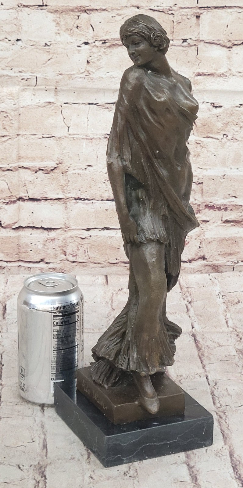 Highly Detailed Art Deco Bronze Woman Sculpture by Vitaleh on Marble Figure