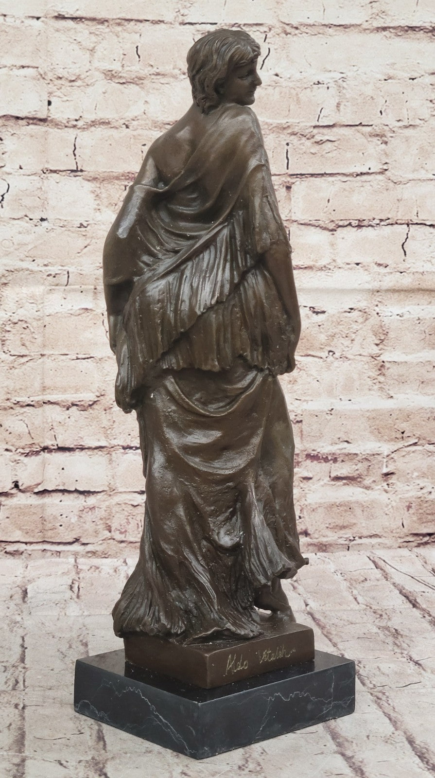 Highly Detailed Art Deco Bronze Woman Sculpture by Vitaleh on Marble Figure