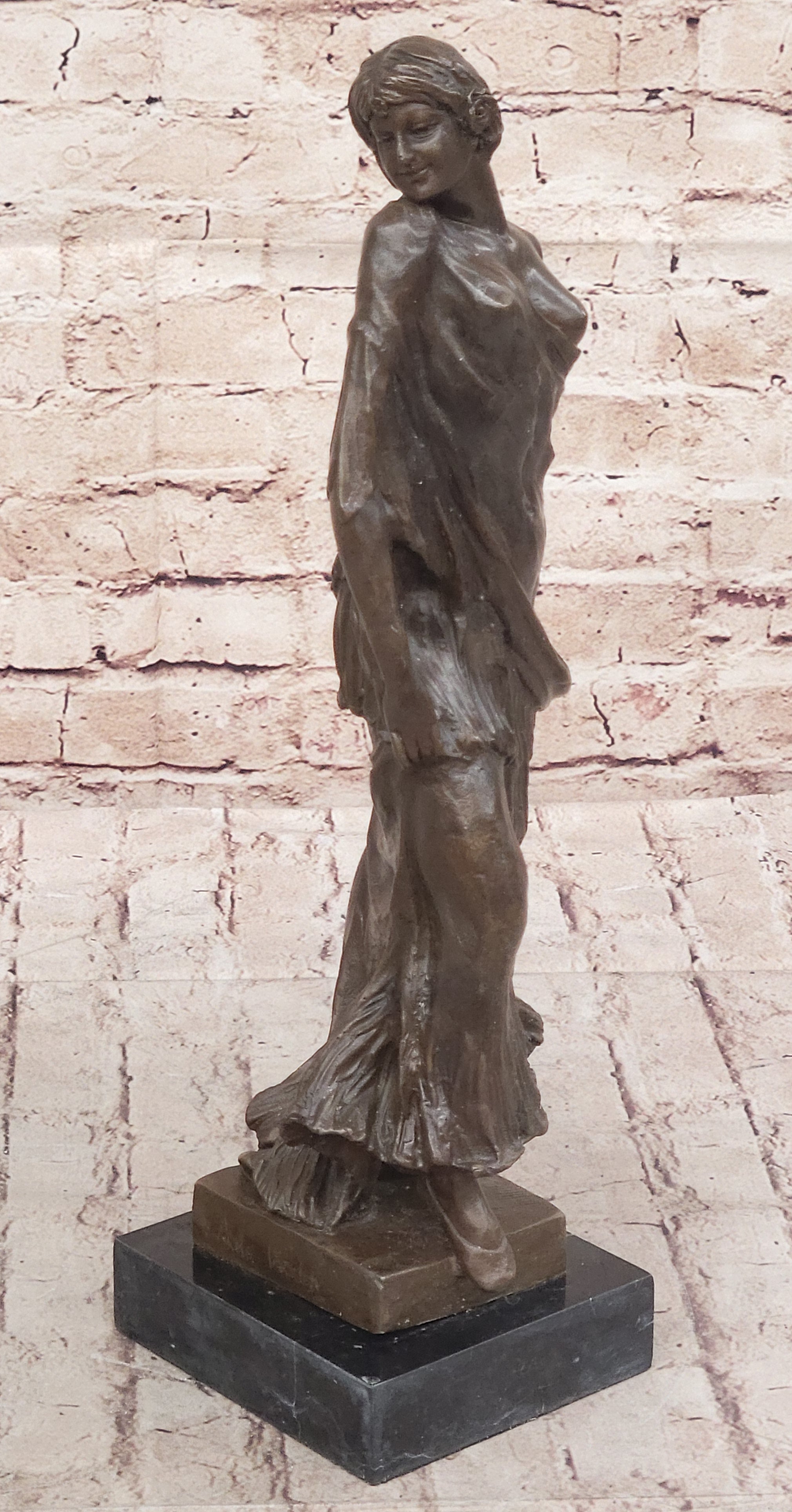 Lady Sexy Sensual Actress Woman Fashion Art Decor Bronze Marble Base Statue Sale