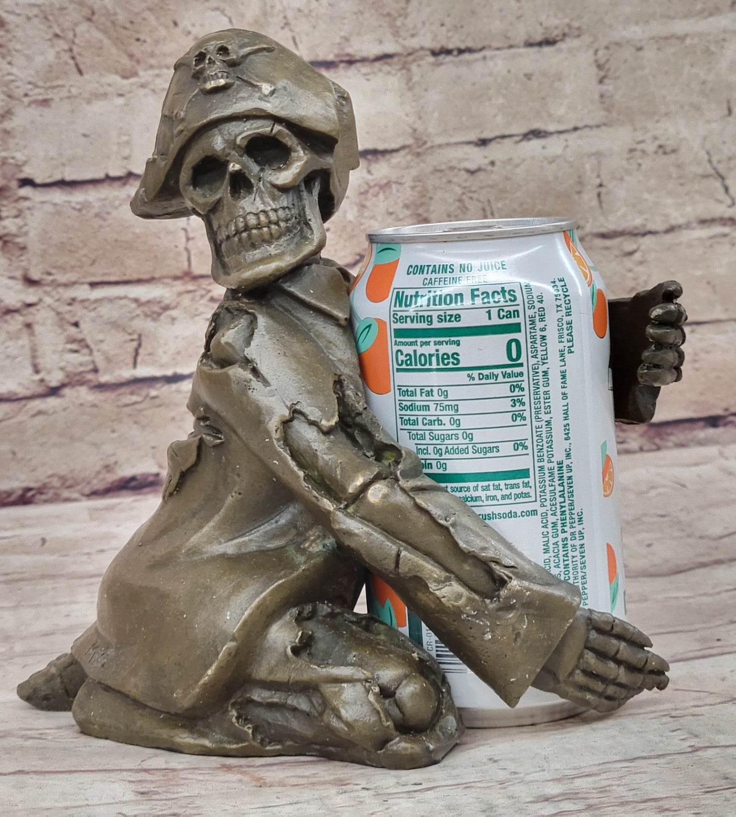 Handcrafted bronze sculpture SALE Figural Holder Wine Skeleton Pirate Cast Hot