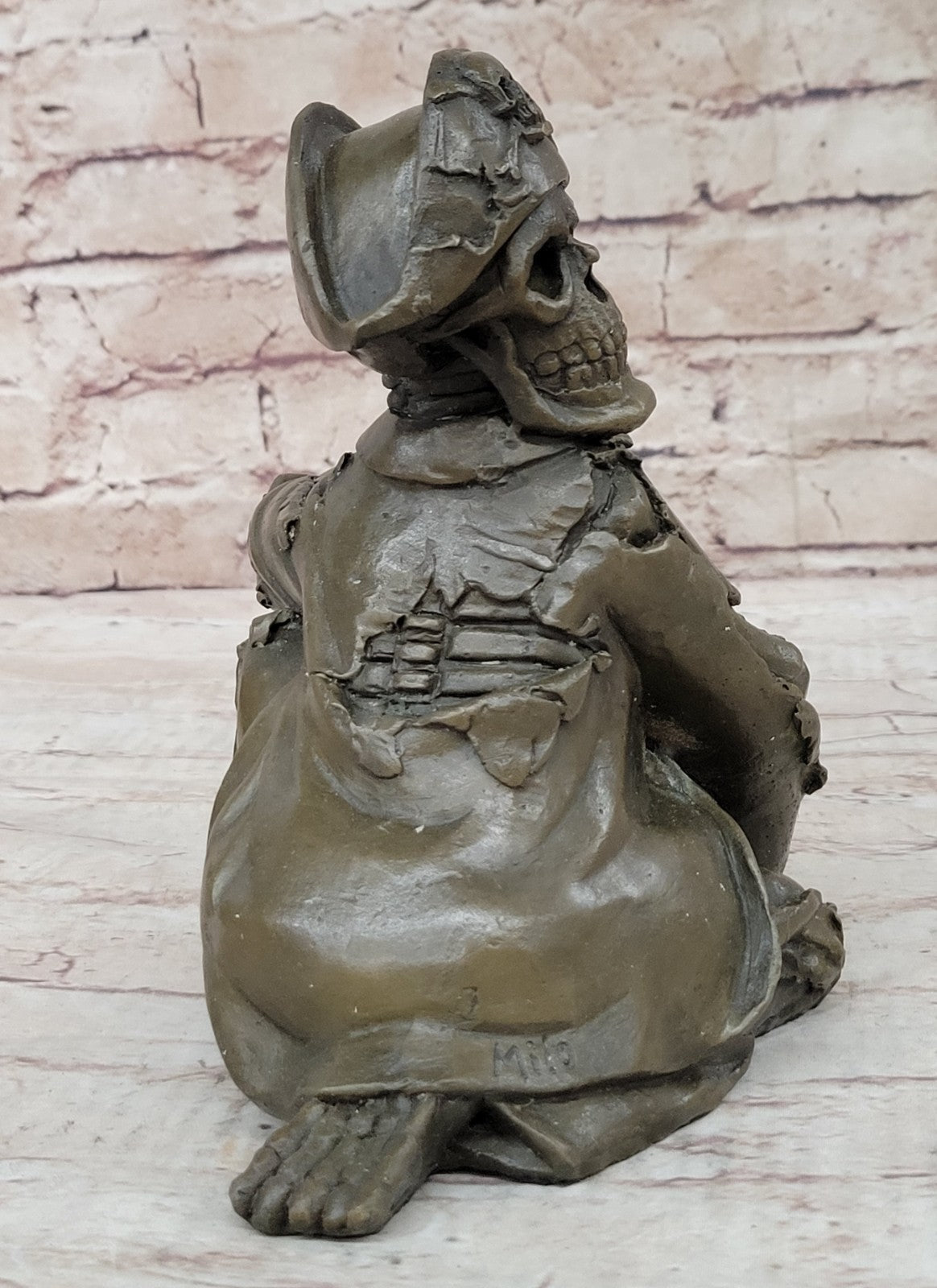 Handcrafted bronze sculpture SALE Figural Holder Wine Skeleton Pirate Cast Hot