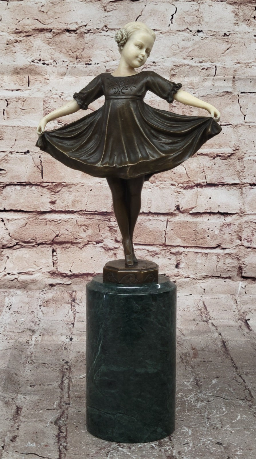 ART DECO Künstler Bronze Mädchen mit Reif sign. PREISS Figur Figurine Home Decor