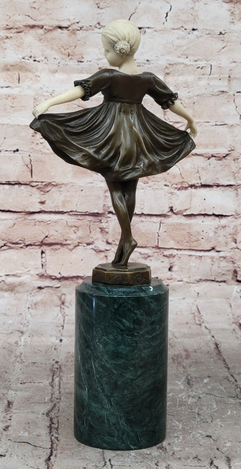 ART DECO Künstler Bronze Mädchen mit Reif sign. PREISS Figur Figurine Home Decor