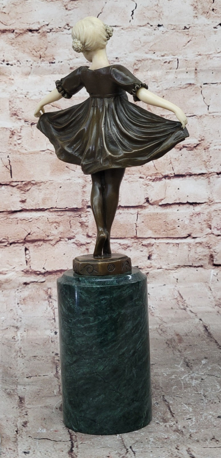 ART DECO Künstler Bronze Mädchen mit Reif sign. PREISS Figur Figurine Home Decor