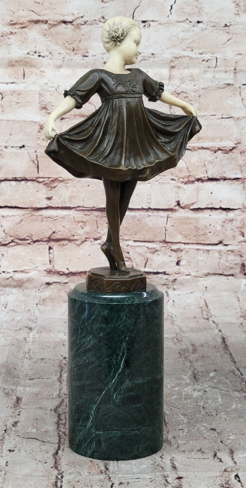 ART DECO Künstler Bronze Mädchen mit Reif sign. PREISS Figur Figurine Home Decor