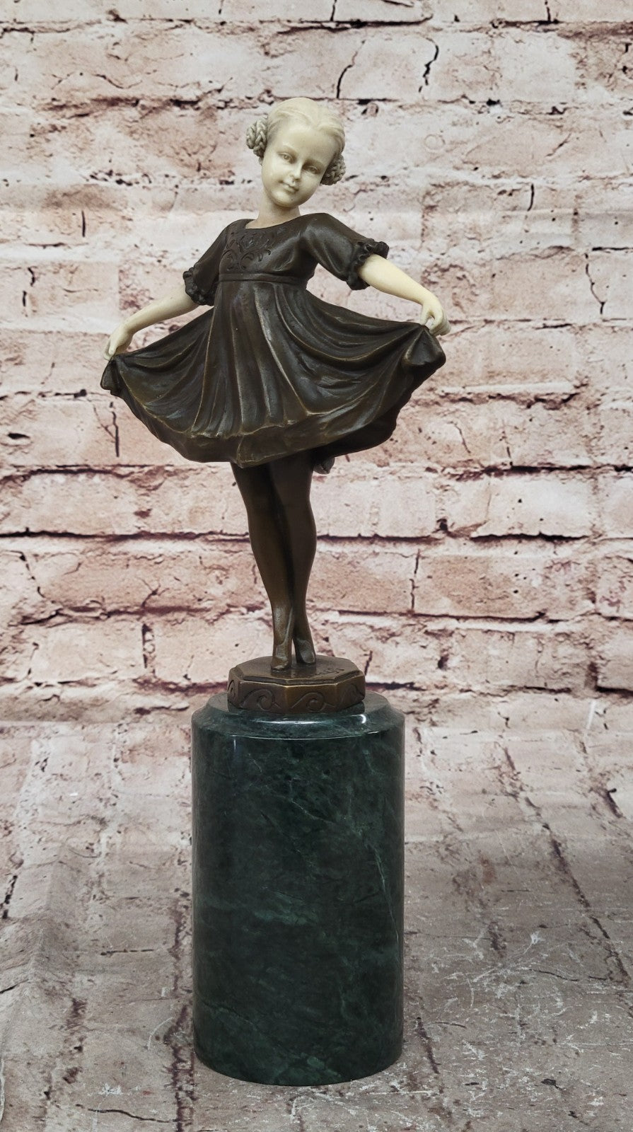 ART DECO Künstler Bronze Mädchen mit Reif sign. PREISS Figur Figurine Home Decor