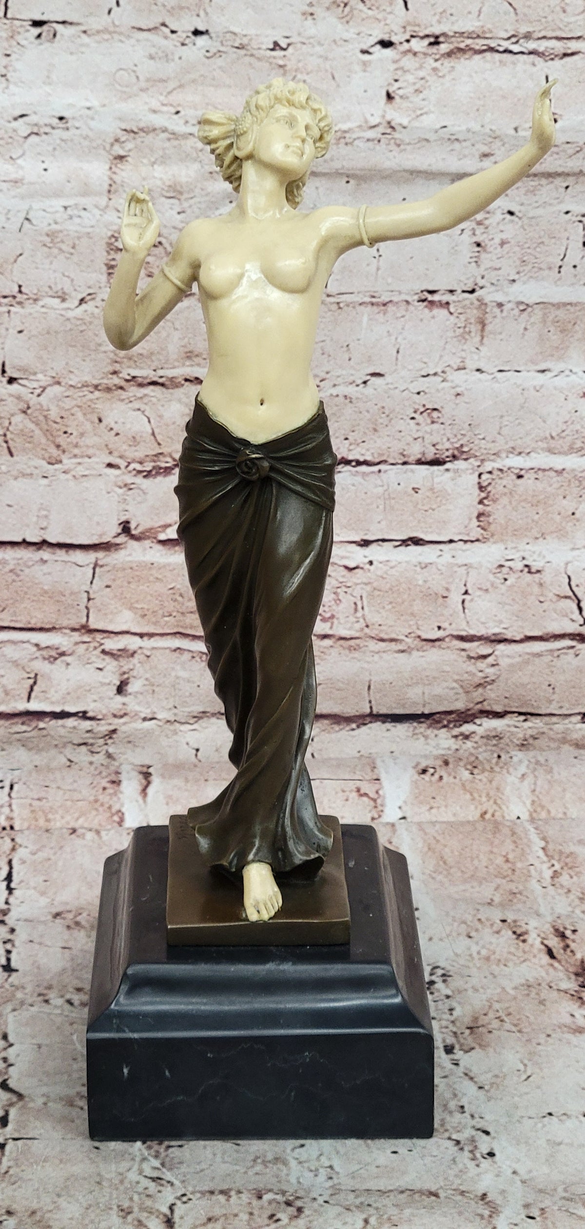 Combination of Real Bronze and Decor Sculpture Hot Cast Erotic Woman Figure