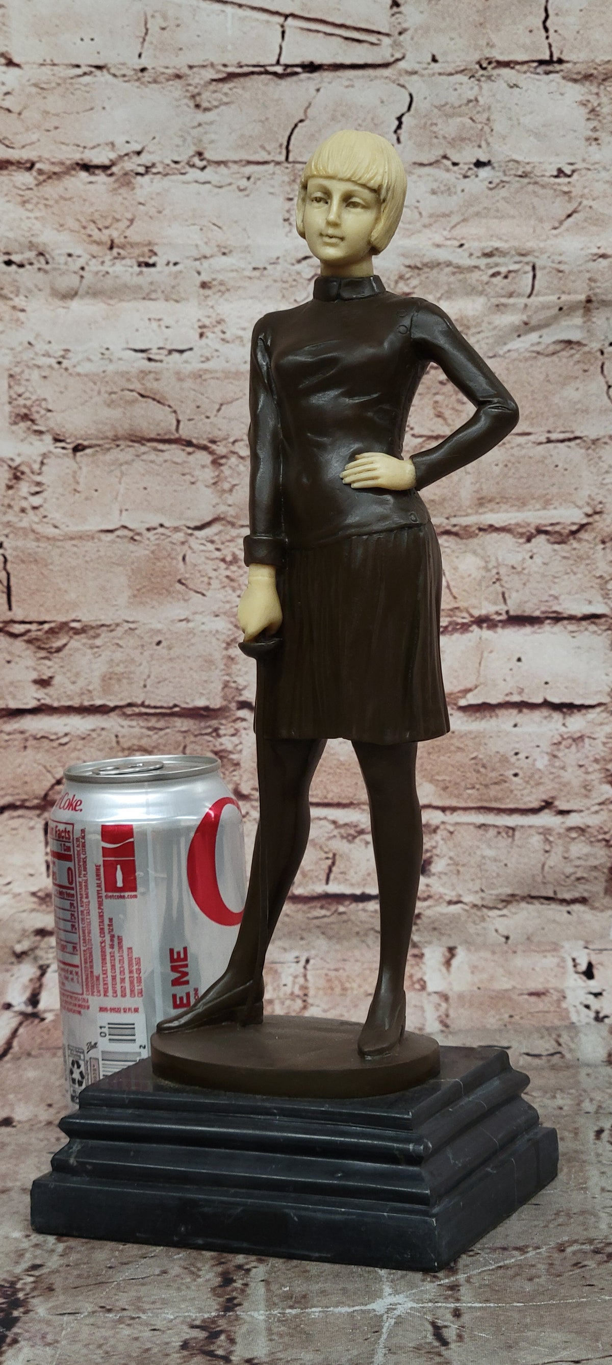 Art Nouveau Female Fencer Museum Quality Bronze Sculpture by Preiss Decor Figure