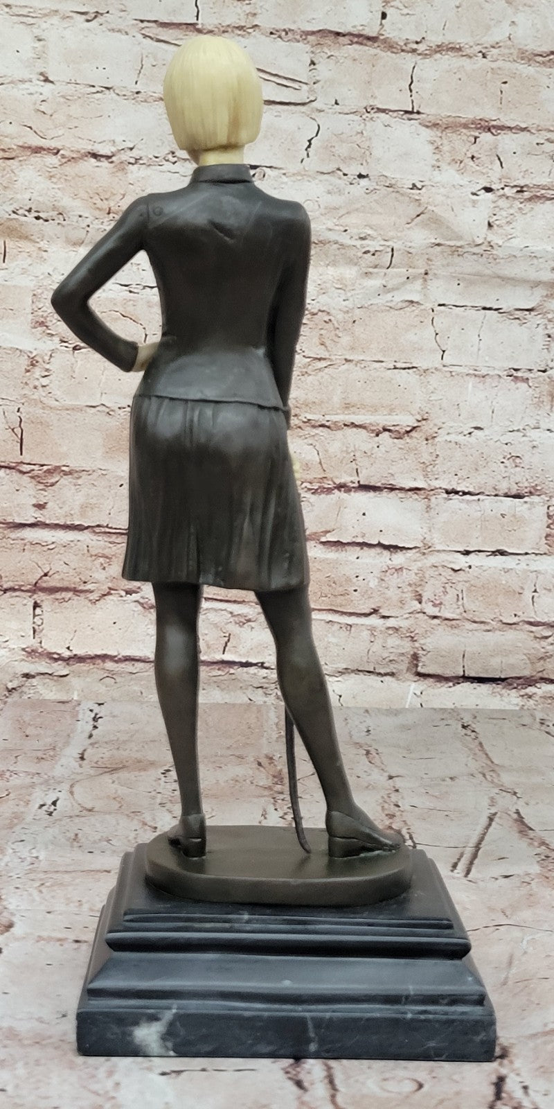 Art Nouveau Female Fencer Museum Quality Bronze Sculpture by Preiss Decor Figure