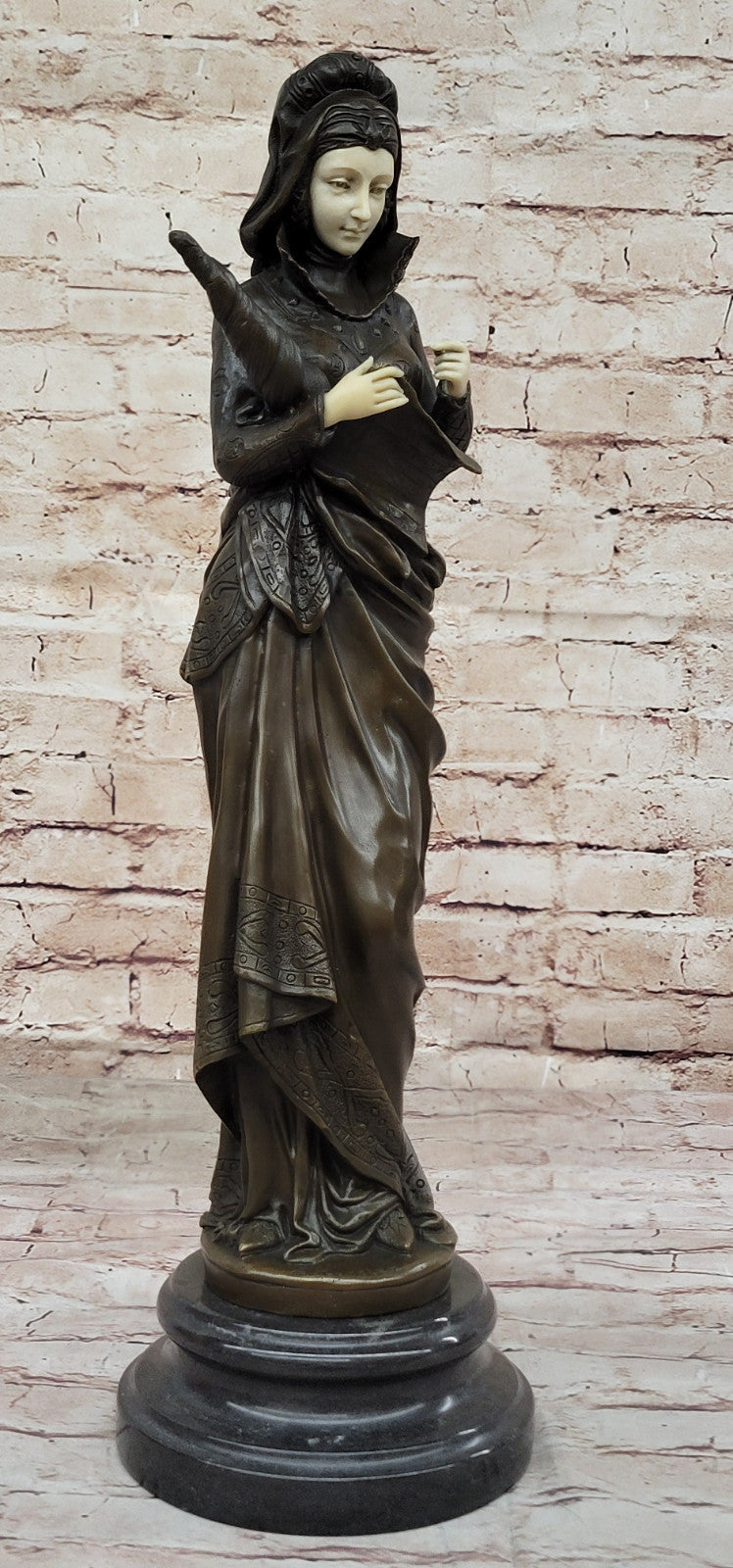 Albert Ernest Carrier Belleuse Lady Bronze Statue Fine Art Collector`s Figurine