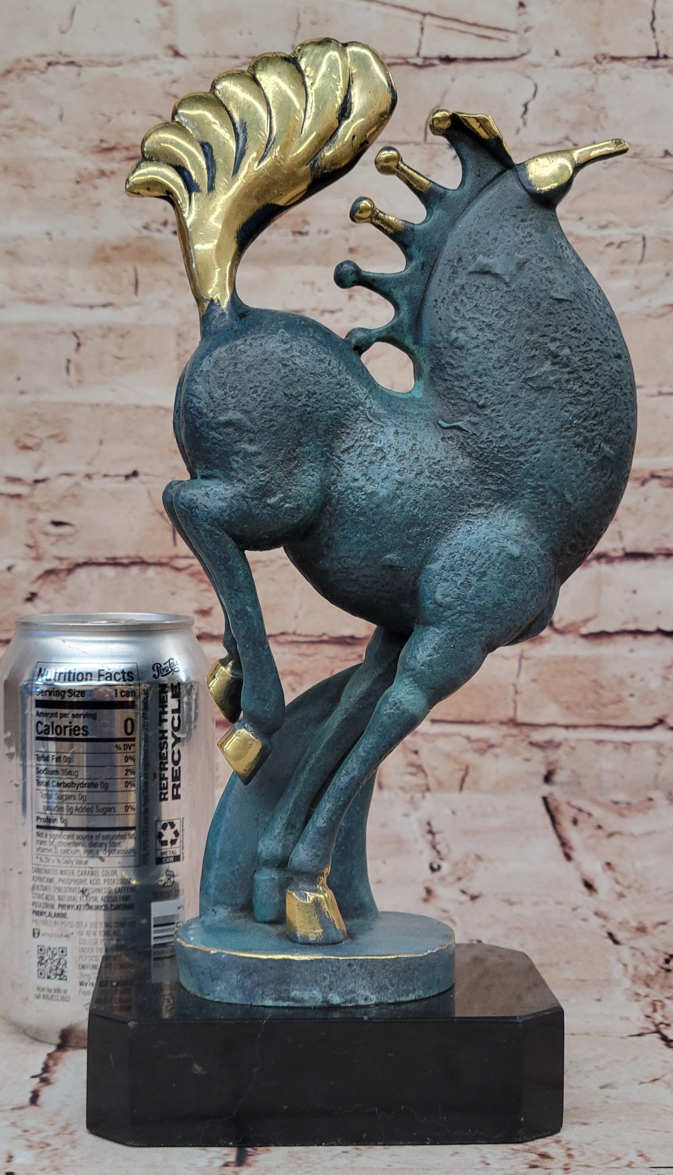 Genuine Bronze Tang Horse Sculpture Modern Decor Multicolor Patina by M. Lopez