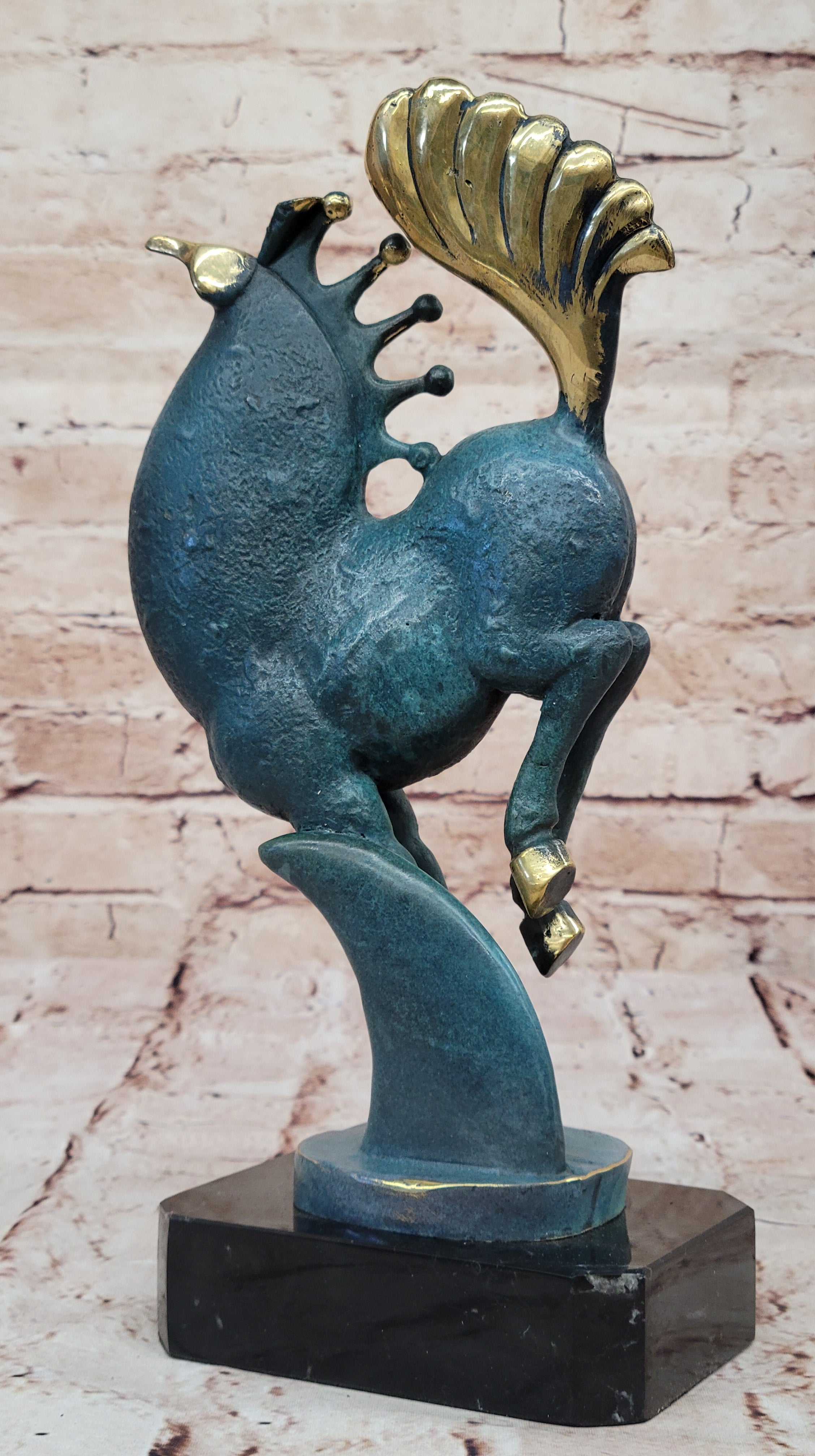 Genuine Bronze Tang Horse Sculpture Modern Decor Multicolor Patina by M. Lopez