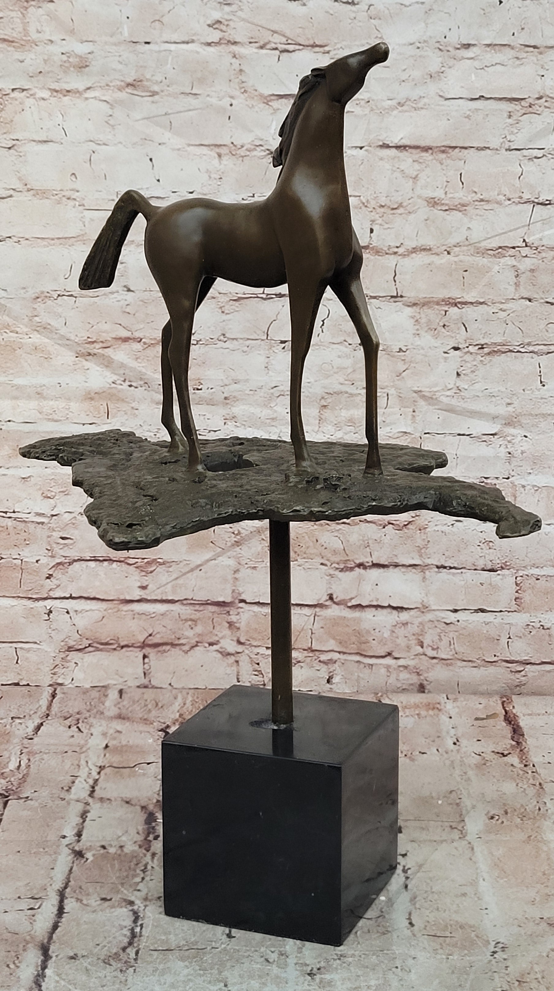 Rare Salvador Dali Abstract Horse Bronze Sculpture Figurine Mid Century Artwork