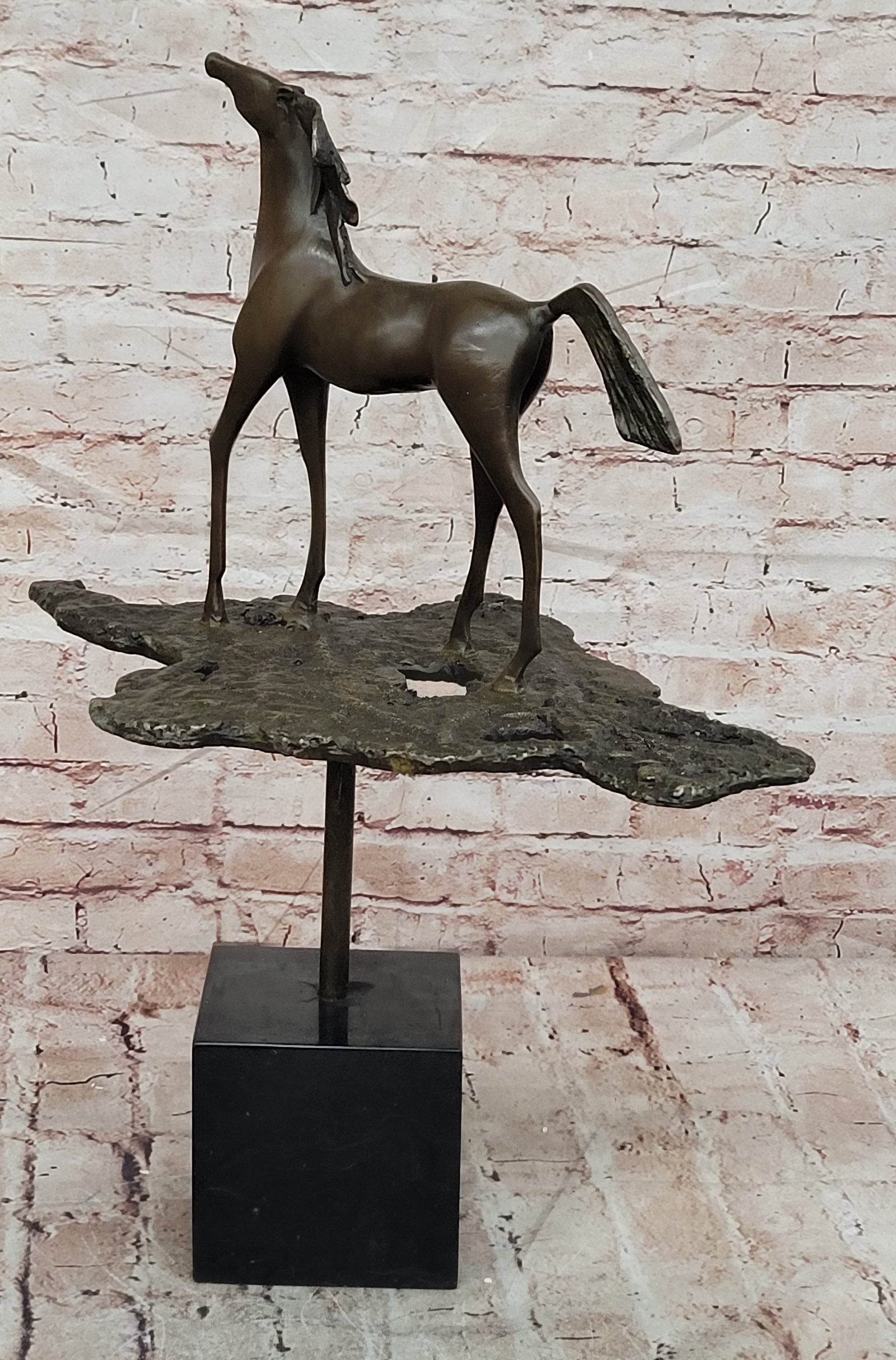 Rare Salvador Dali Abstract Horse Bronze Sculpture Figurine Mid Century Artwork
