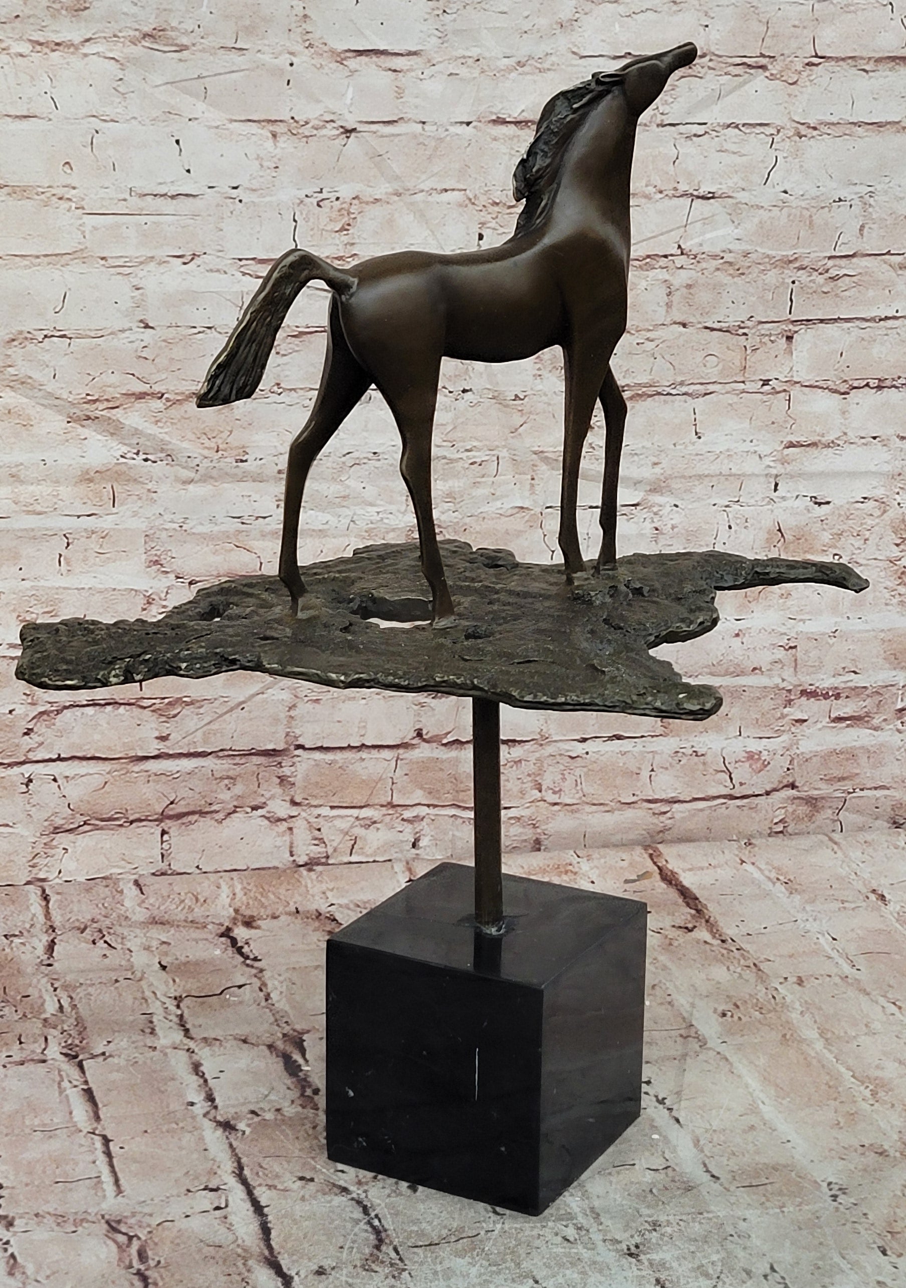 Rare Salvador Dali Abstract Horse Bronze Sculpture Figurine Mid Century Artwork