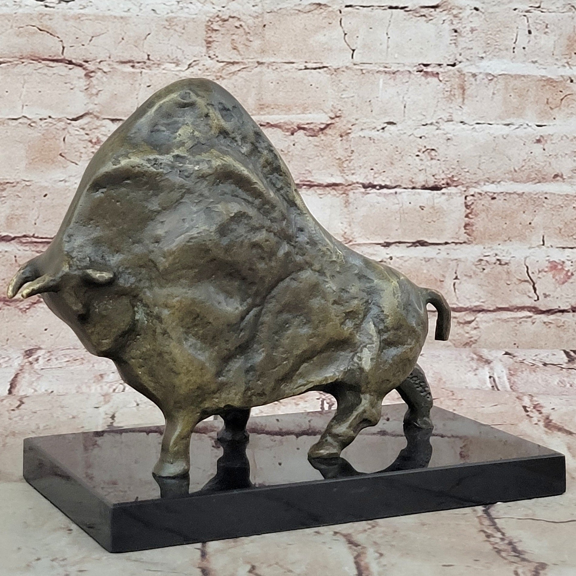 European Bronze Copper Sculpture Abstract Picasso Bull Cow Cattle OX Statue