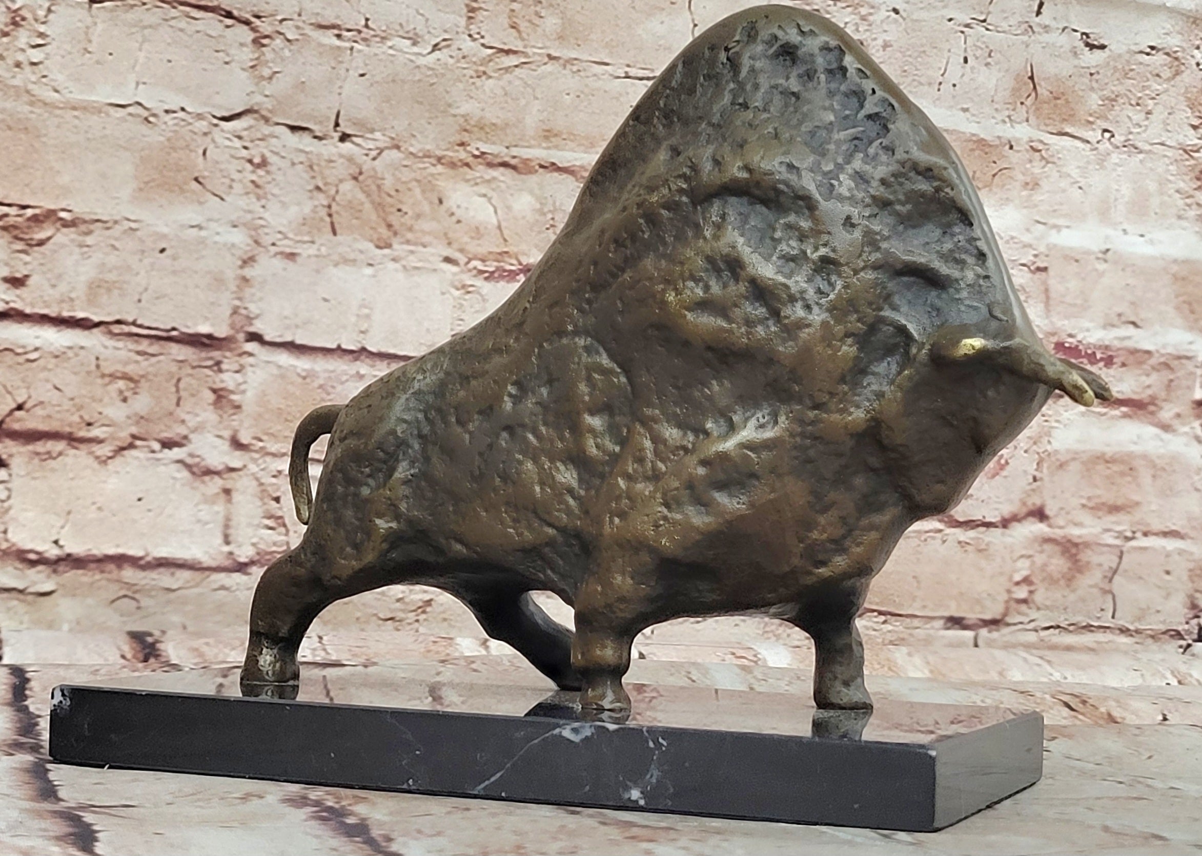 European Bronze Copper Sculpture Abstract Picasso Bull Cow Cattle OX Statue