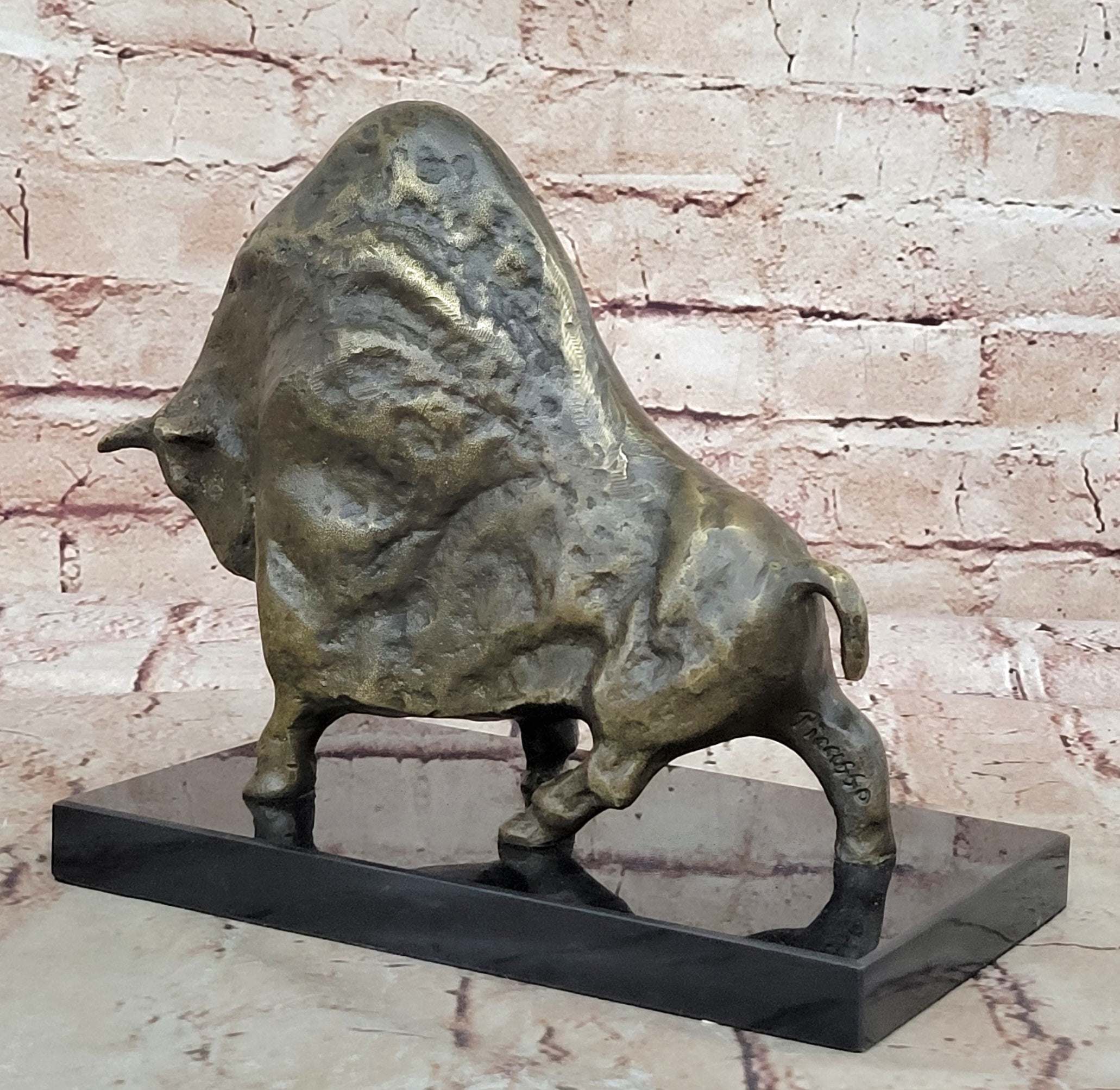 European Bronze Copper Sculpture Abstract Picasso Bull Cow Cattle OX Statue