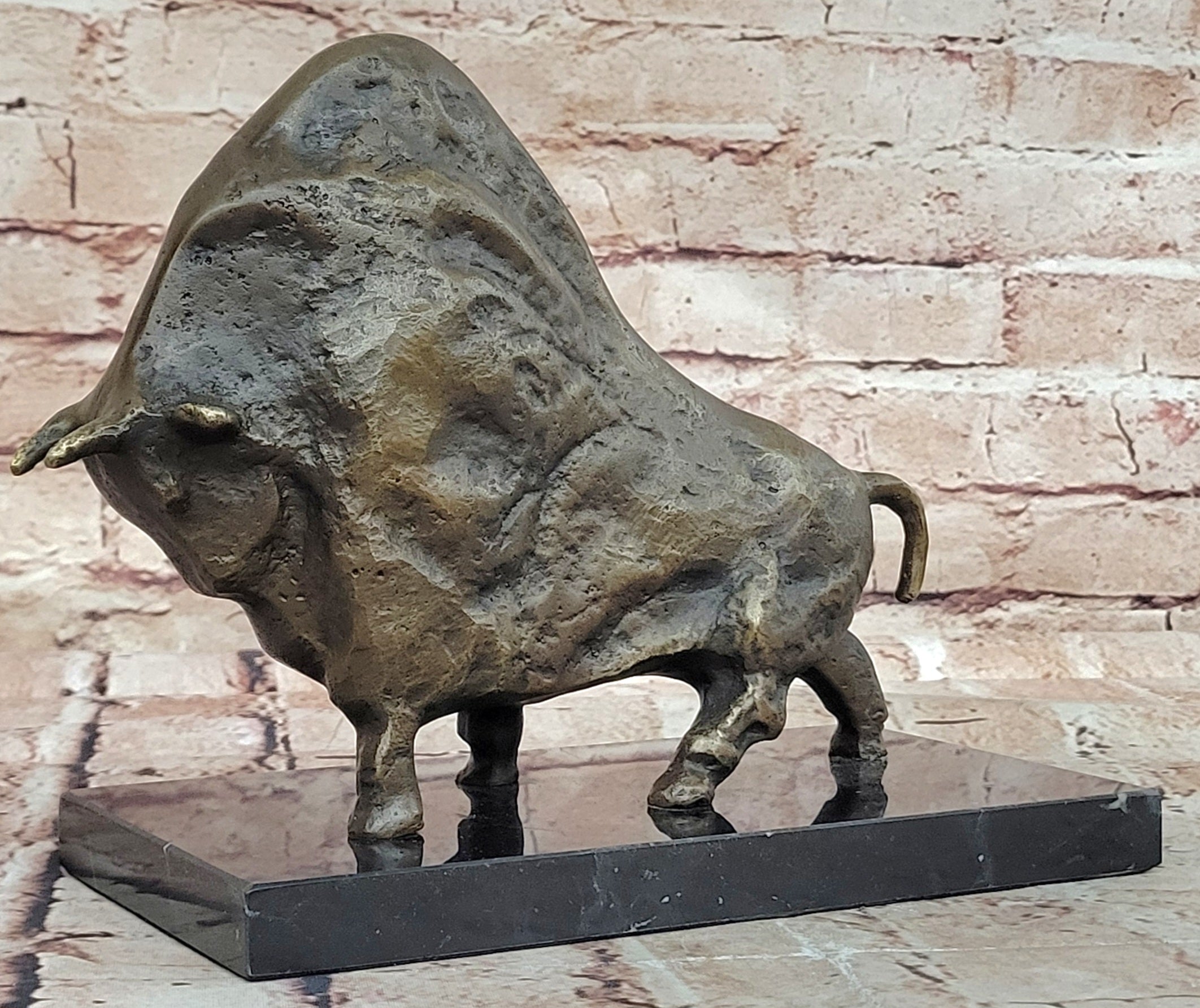 European Bronze Copper Sculpture Abstract Picasso Bull Cow Cattle OX Statue