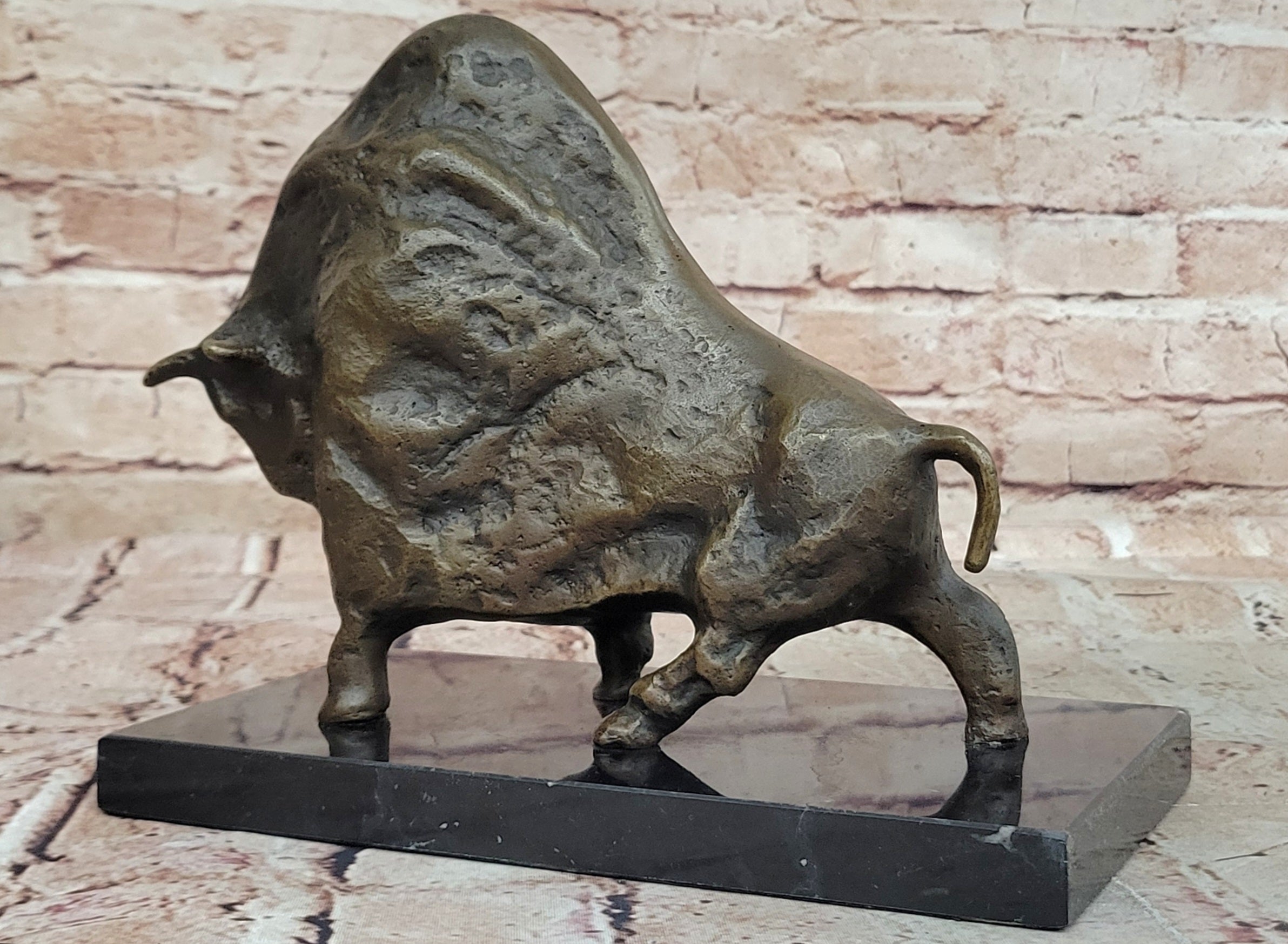 European Bronze Copper Sculpture Abstract Picasso Bull Cow Cattle OX Statue
