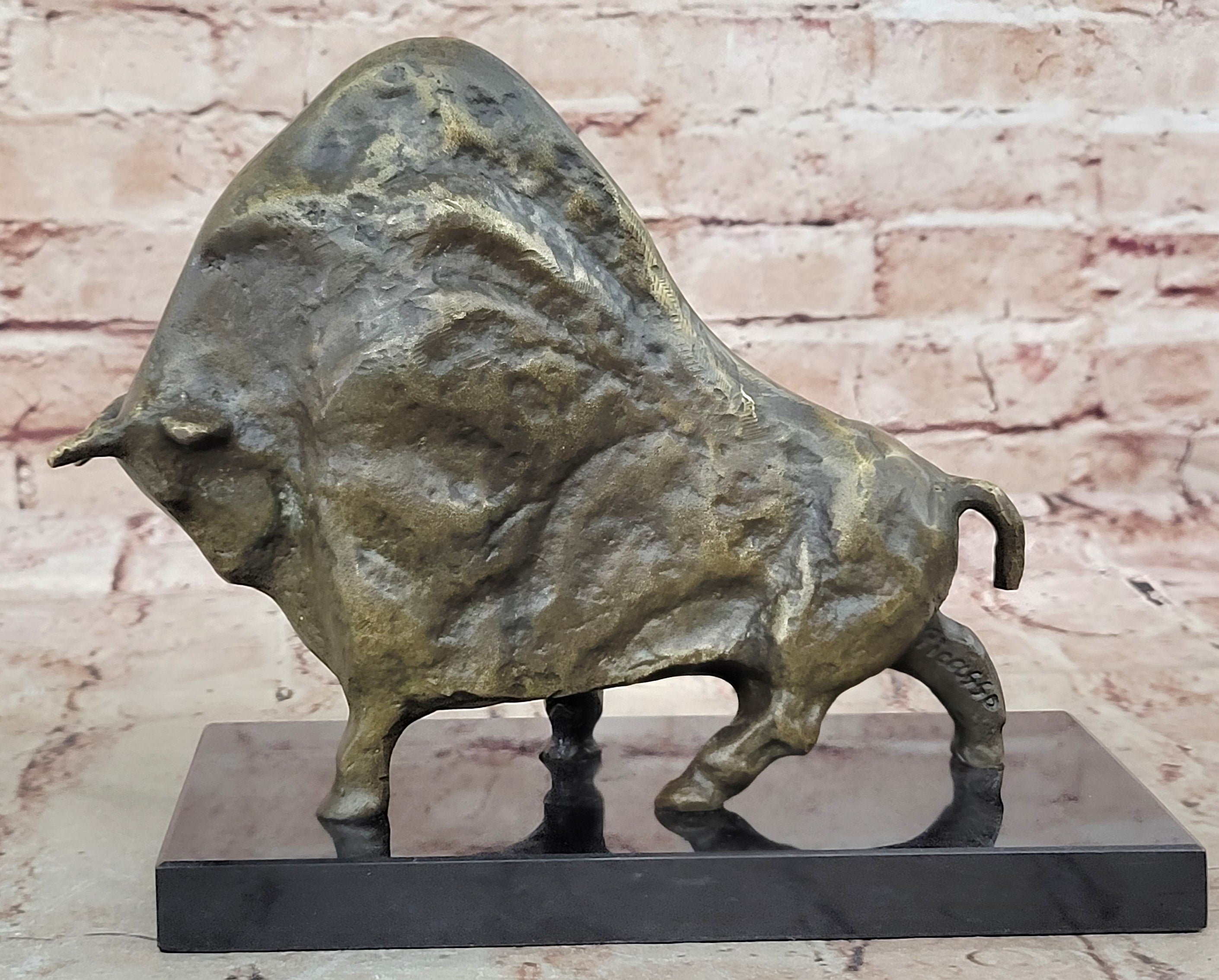 European Bronze Copper Sculpture Abstract Picasso Bull Cow Cattle OX Statue