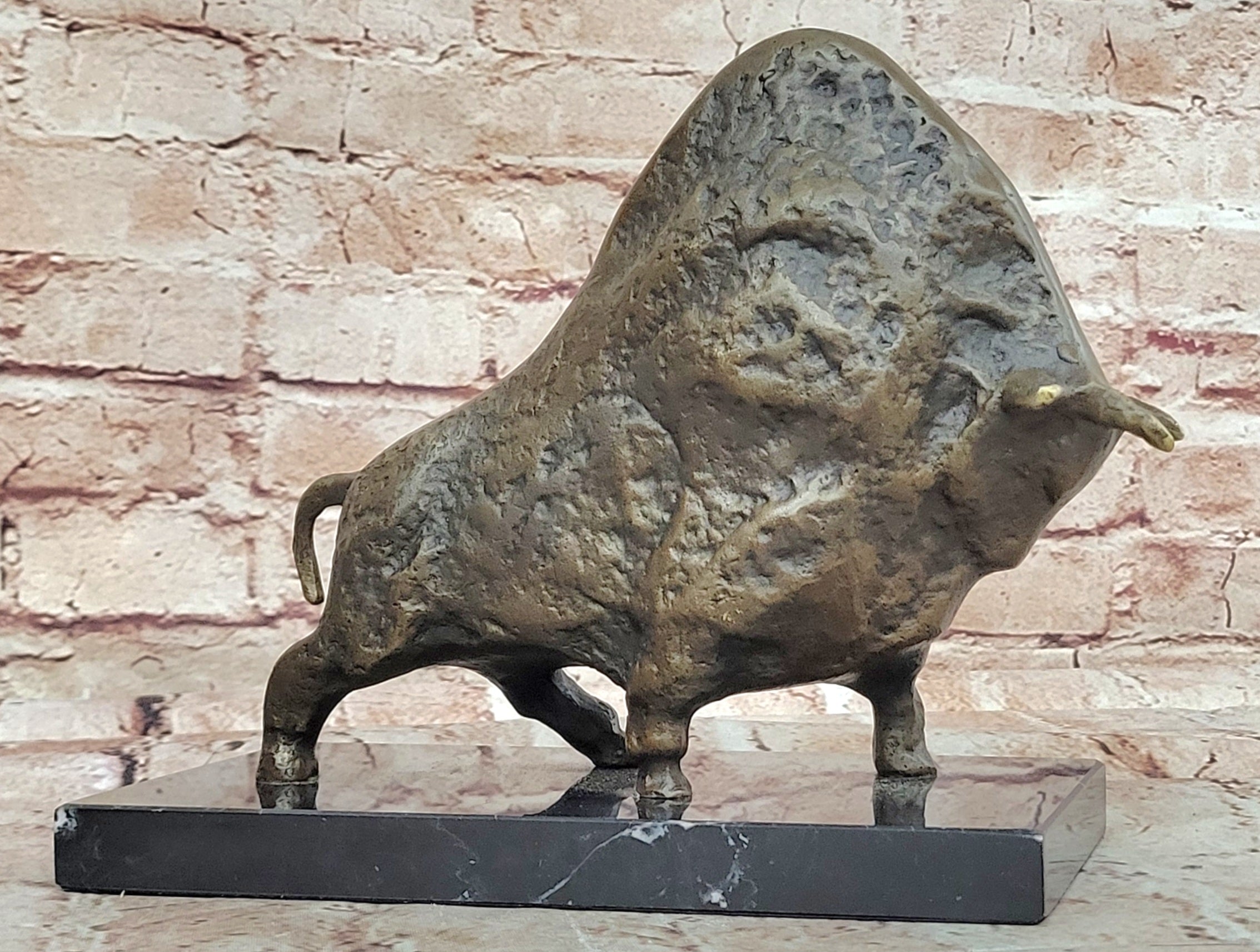 European Bronze Copper Sculpture Abstract Picasso Bull Cow Cattle OX Statue
