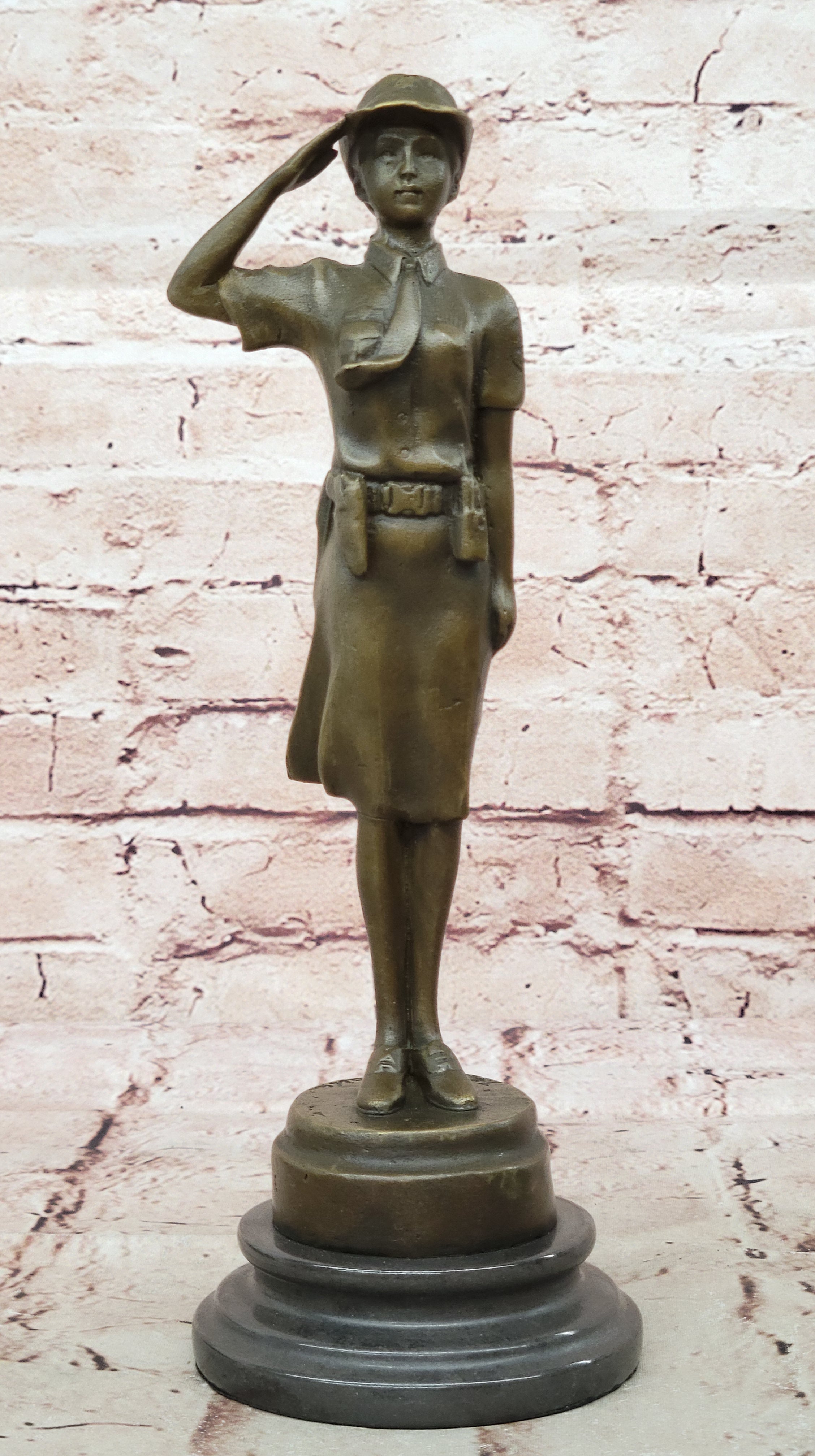 Collectible Museum Quality Police Woman Officer Bronze Statue